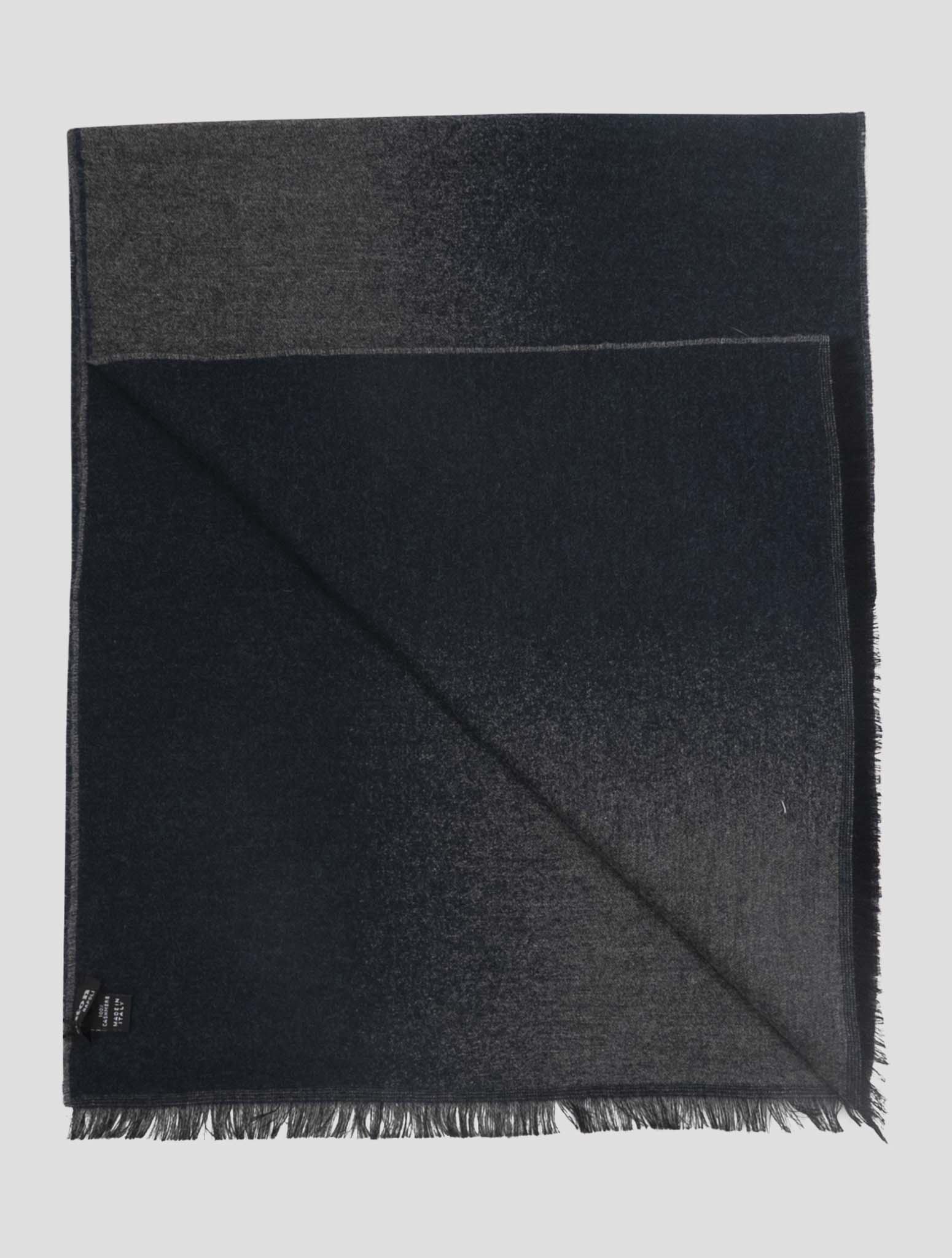 Kiton Gray Blue Cashmere Scarf 37x180