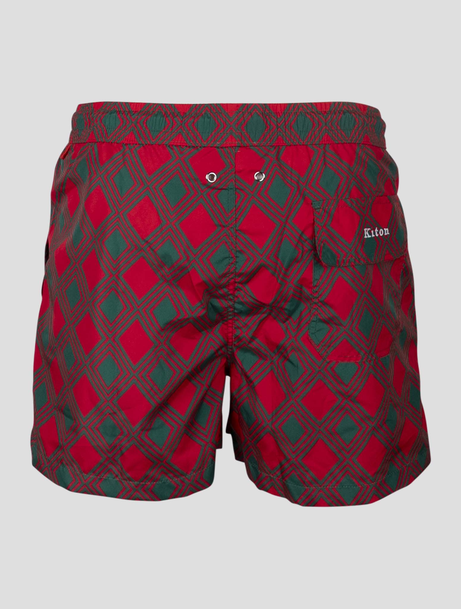 Kiton Red Green Pl Swim Trunks