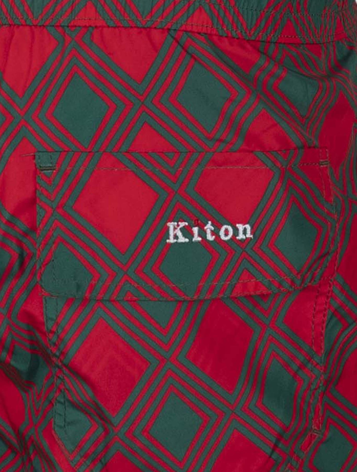 Kiton Red Green Pl Swim Trunks