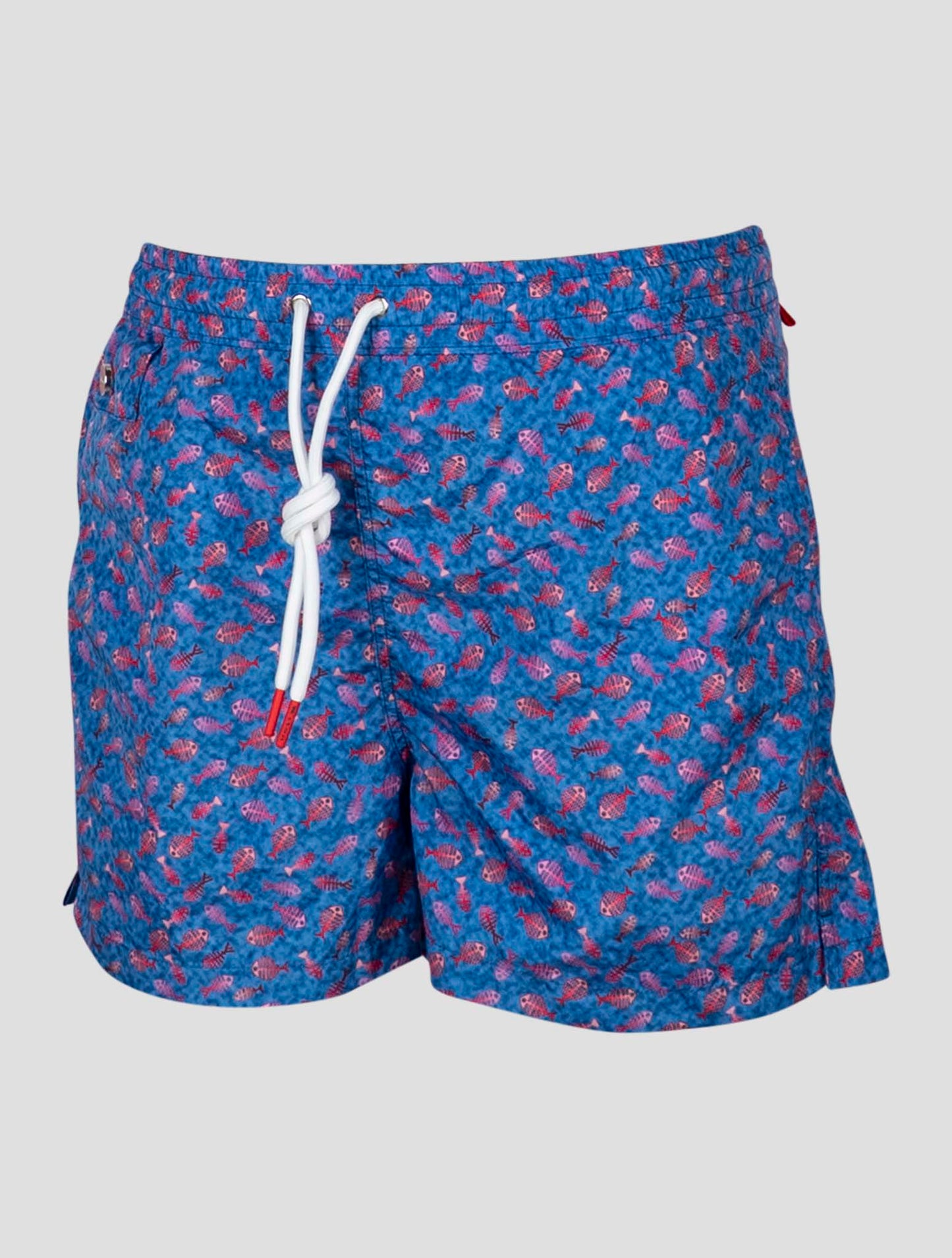 Kiton Light Blue Red Pl Swim Trunks