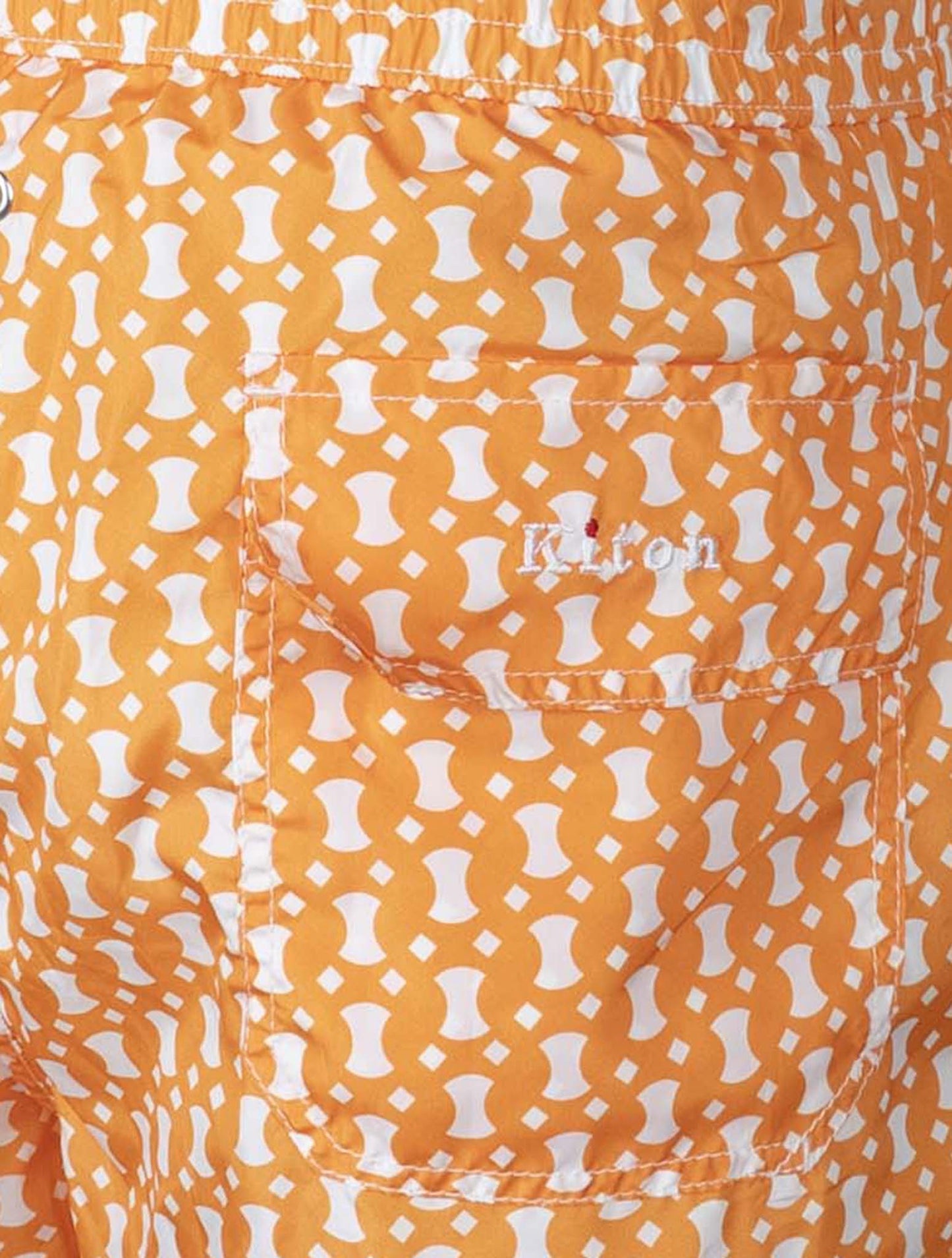 Kiton Orange White Pl Swim Trunks