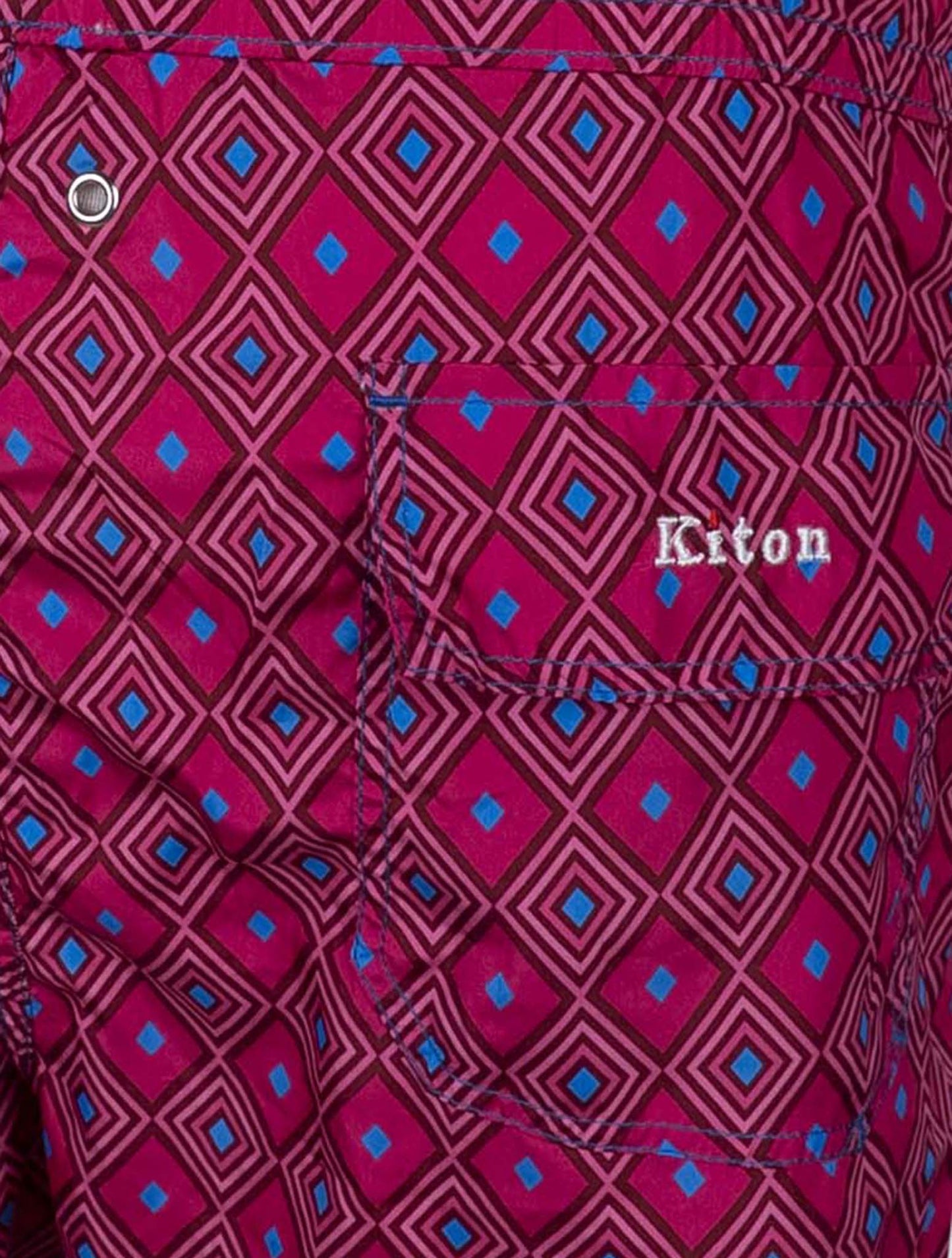Kiton Fuchsia Light Blue Pl Swim Trunks
