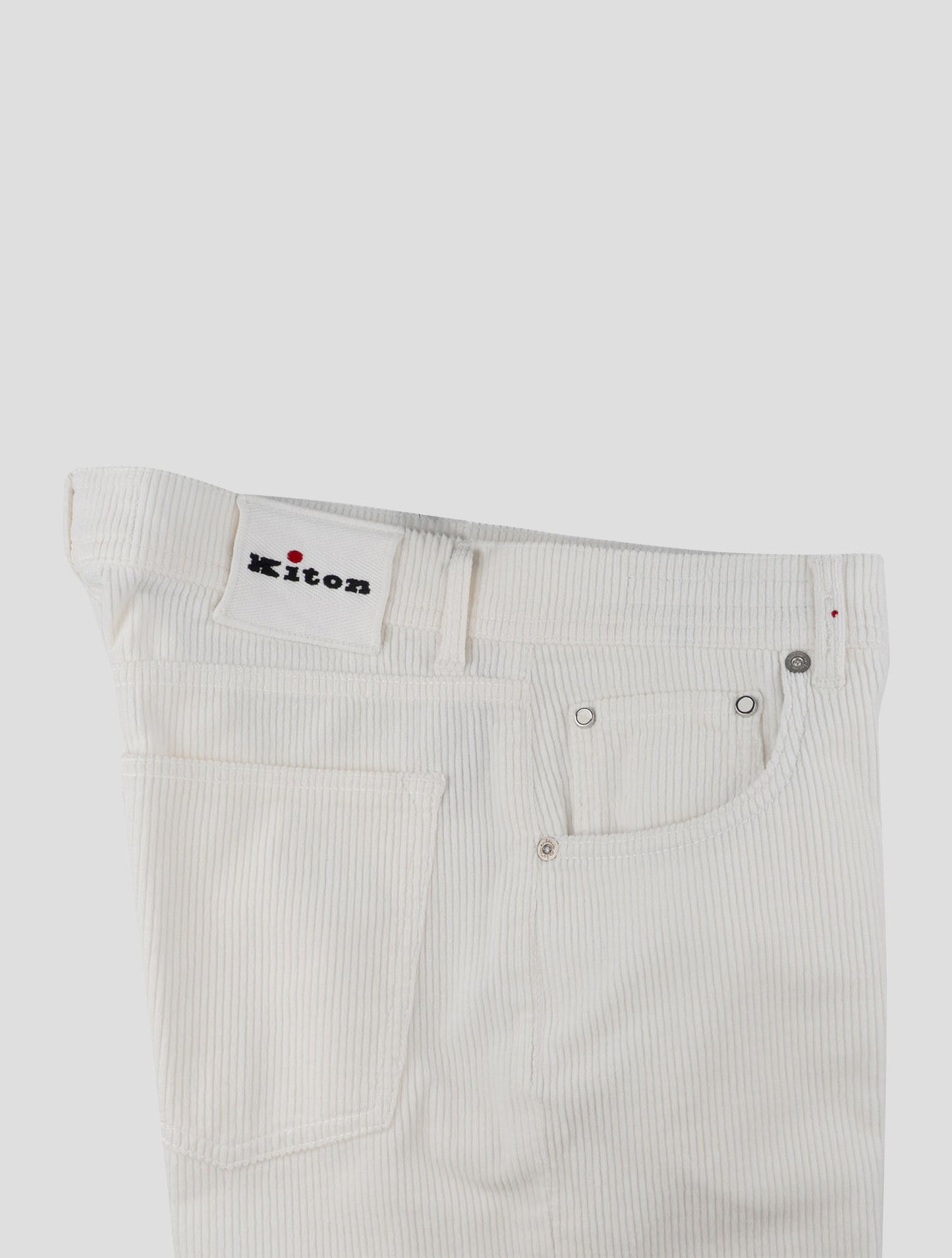 Kiton White Cotton Cashmere Ea Pants