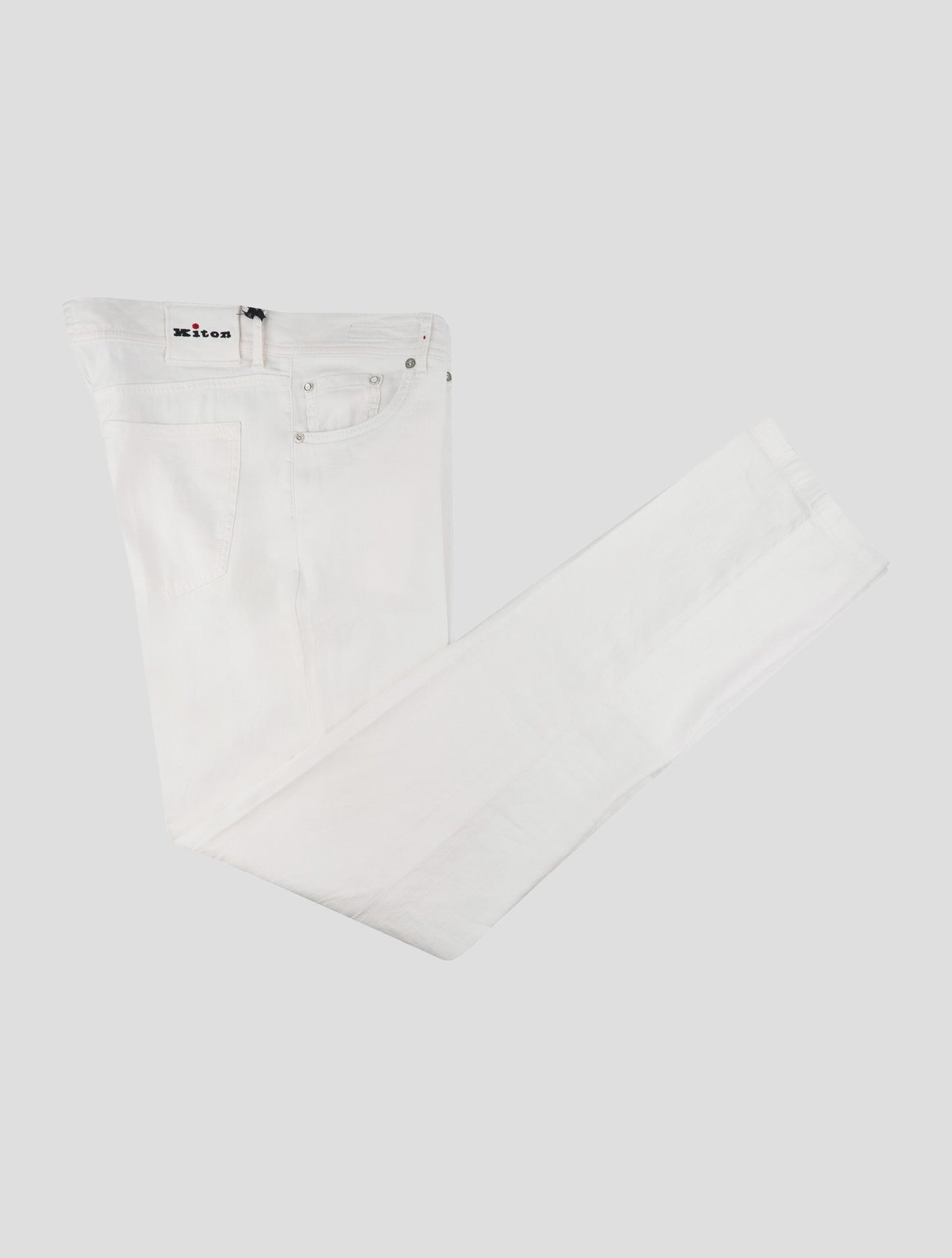 Kiton White Cotton Linen Ea Jeans