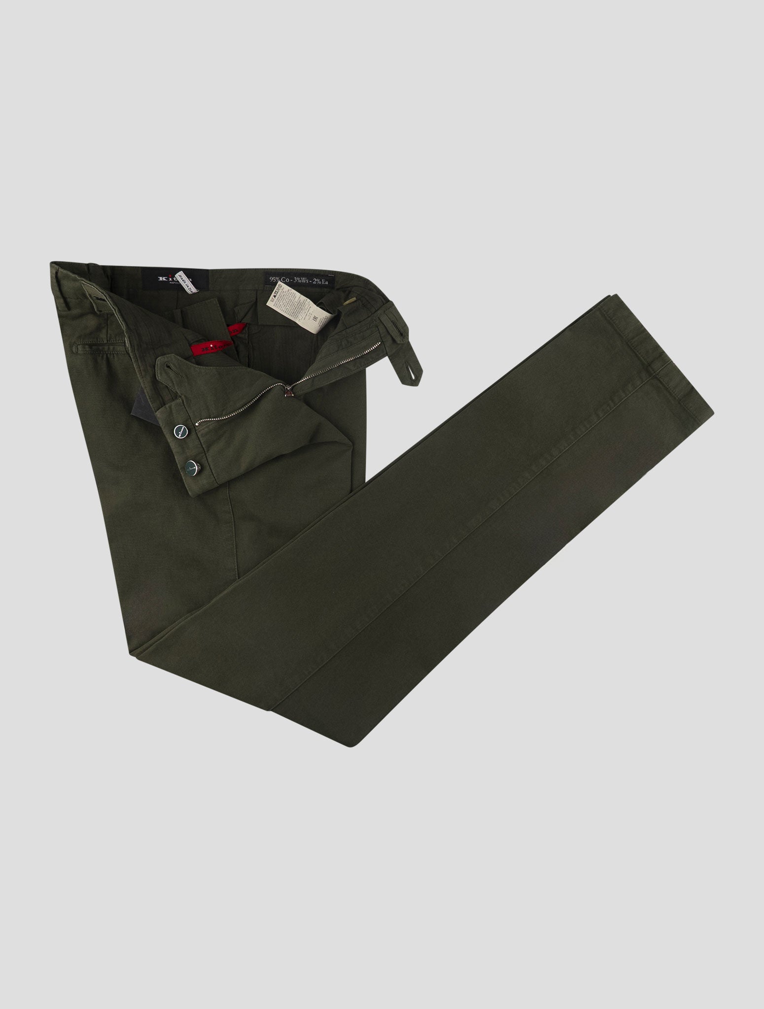 Kiton Green Cotton Cashmere Ea Pants