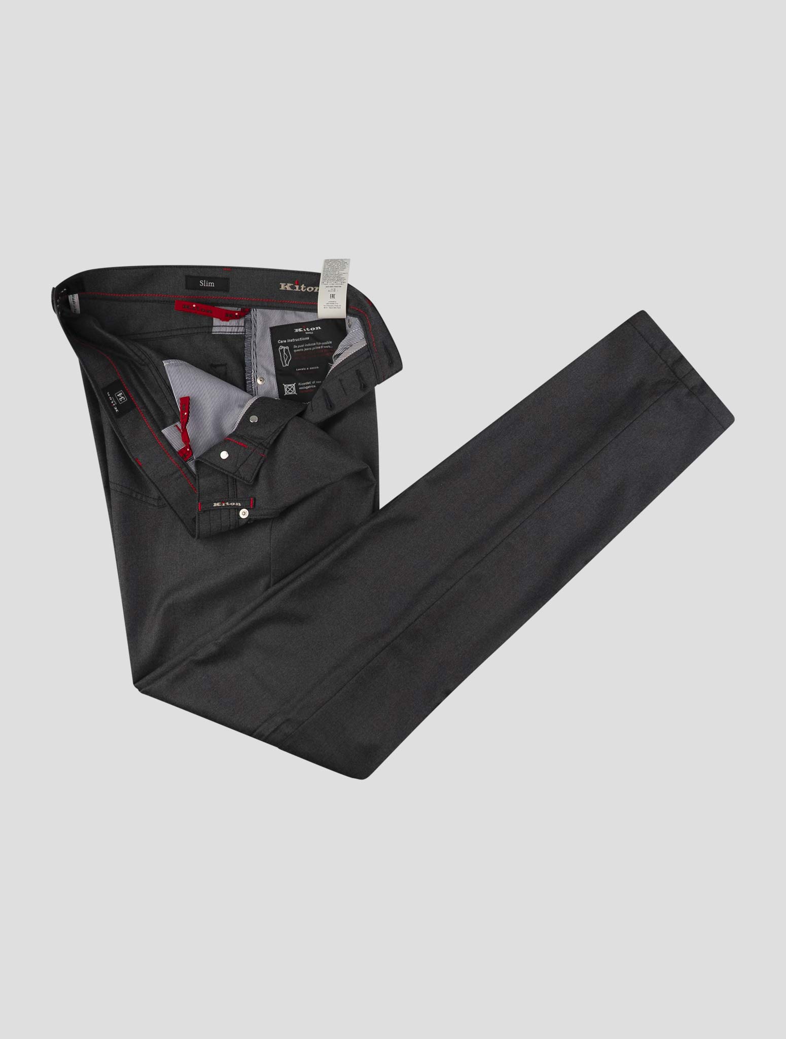 Kiton Gray Wool Pants Mod. Jeans