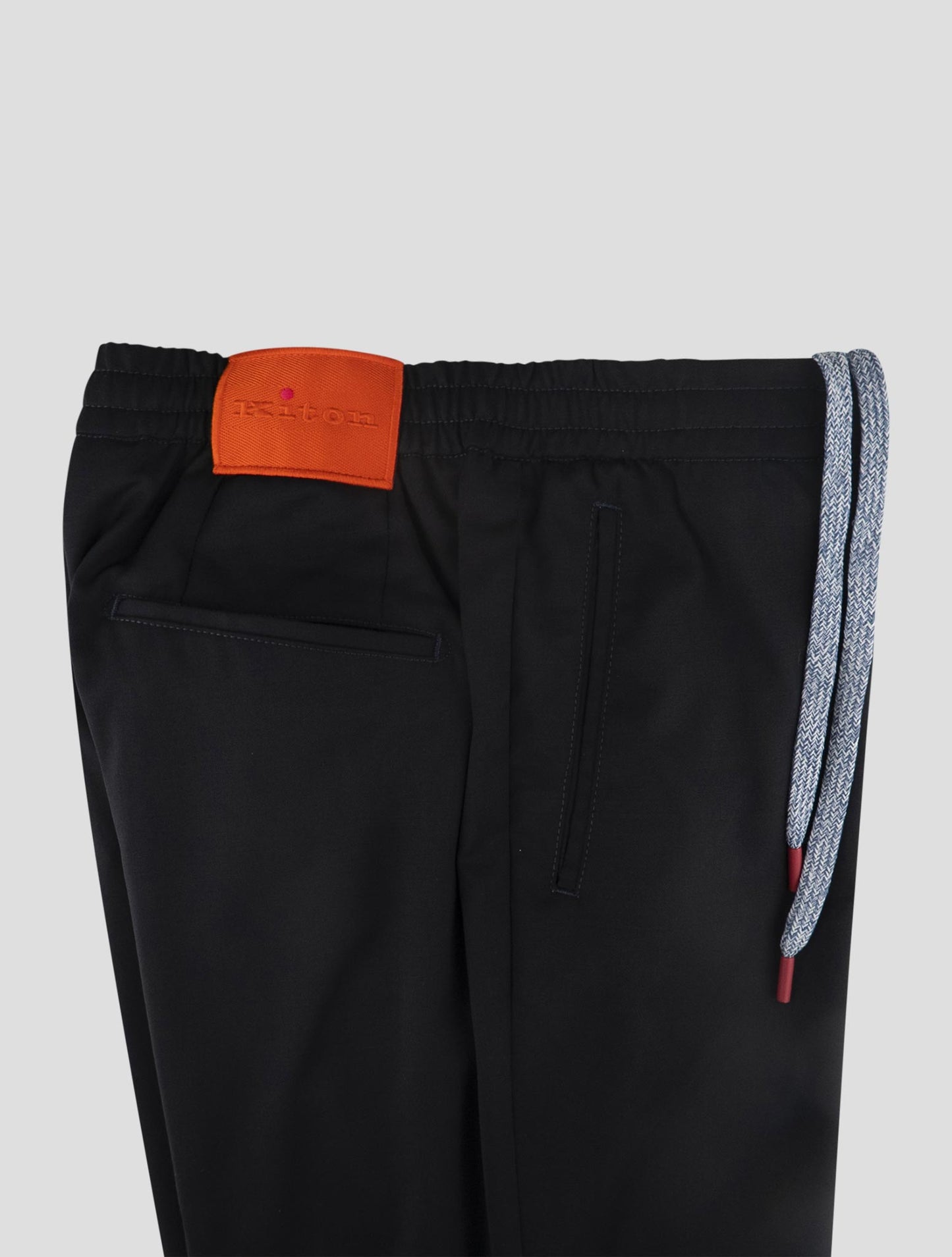 Kiton Black Virgin Wool Pants