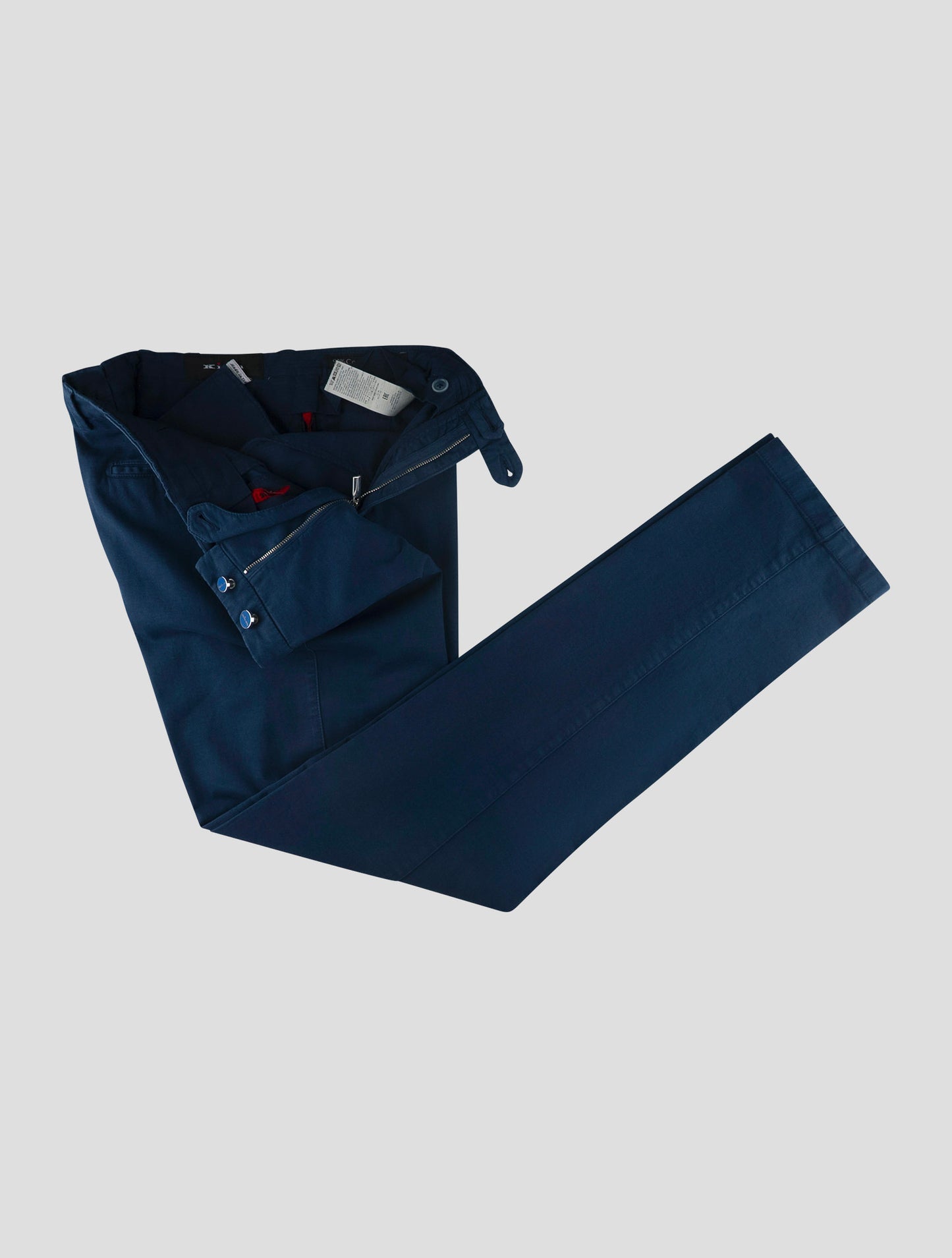Kiton Blue Cotton Silk Ea Pants