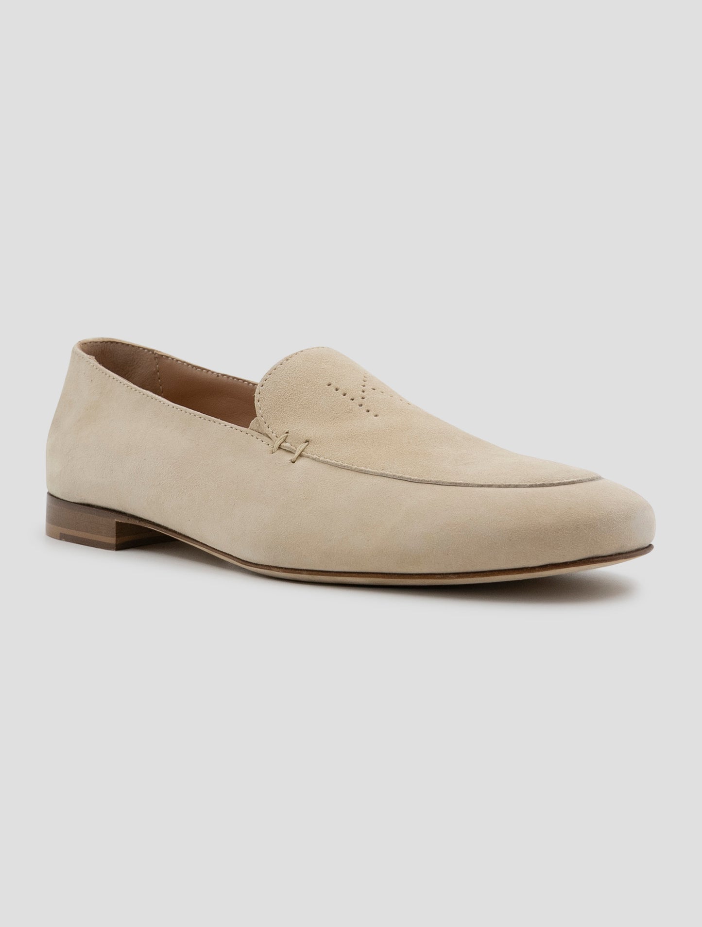 Kiton Light Beige Leather Suede Loafers Women