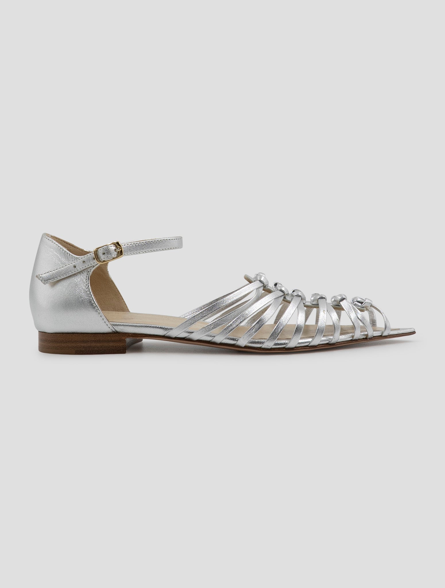 Kiton Silver Leather Suede Sandals Women