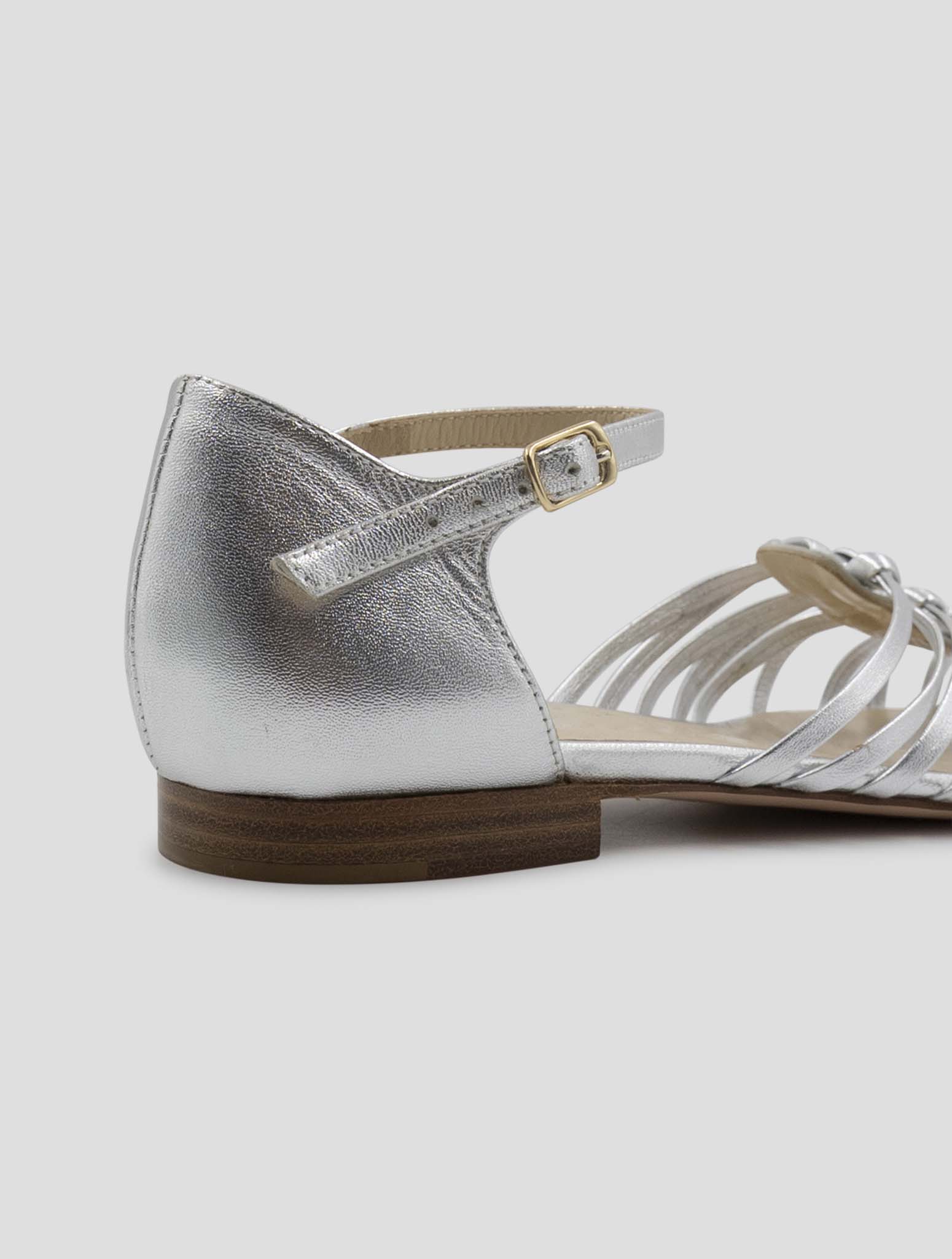 Kiton Silver Leather Suede Sandals Women