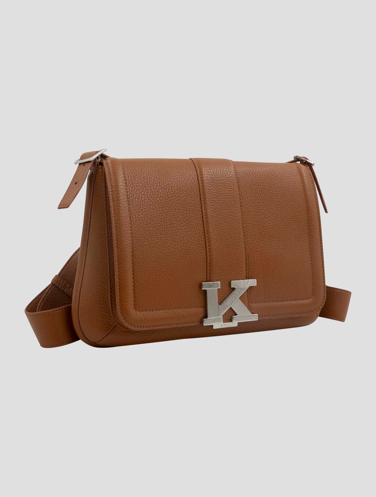 Kiton Brown Leather Bag Women