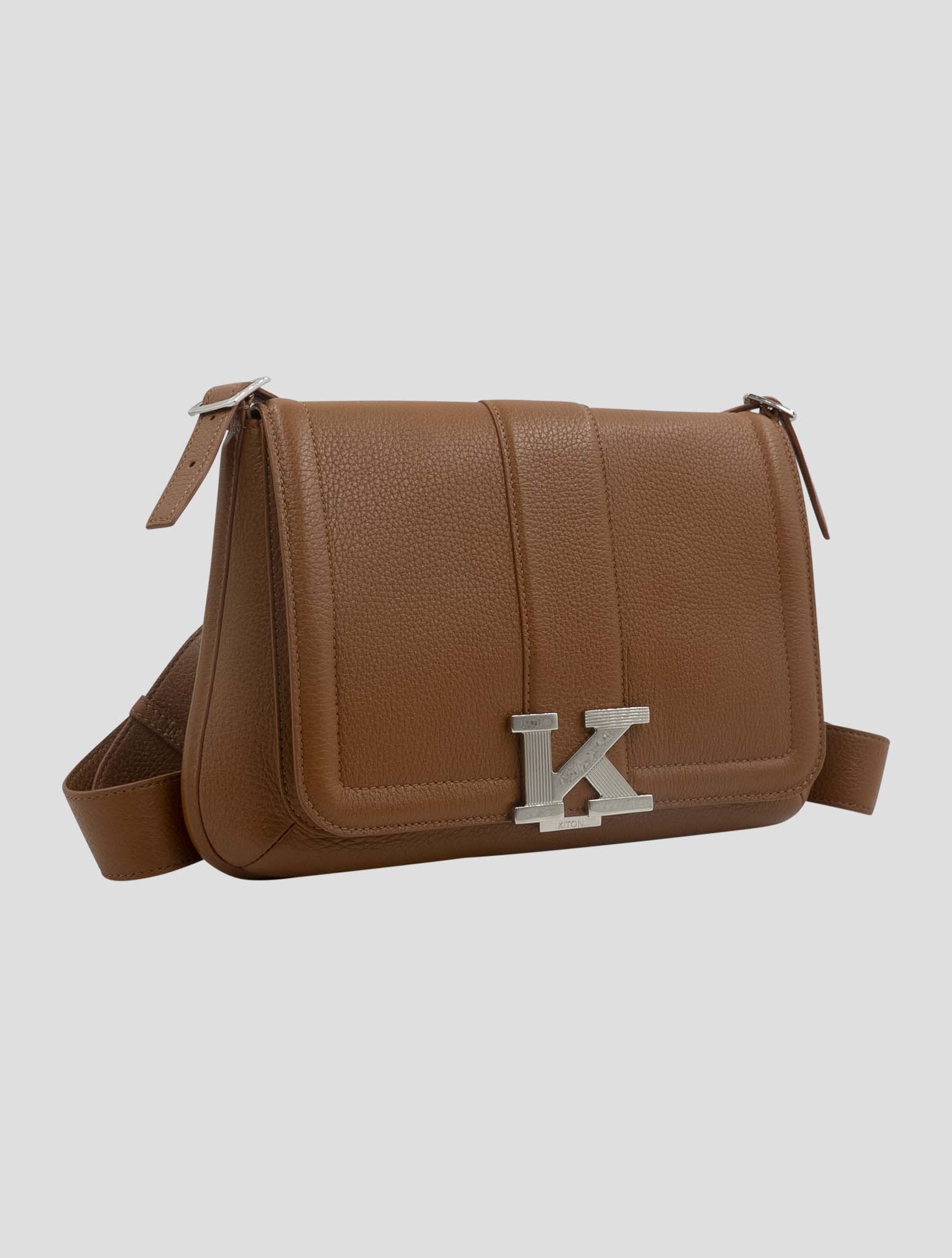 Kiton Brown Leather Bag Women