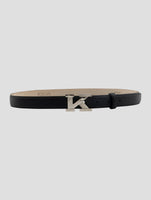 Kiton Black Leather Calf Belt Women