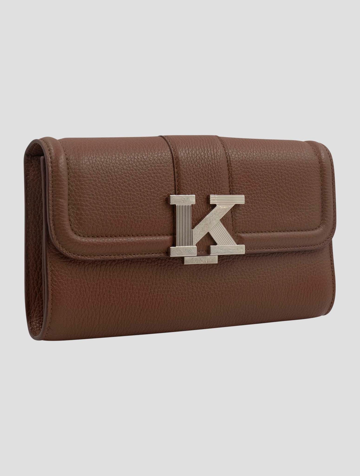 Kiton Brown Leather Deer Bag Women