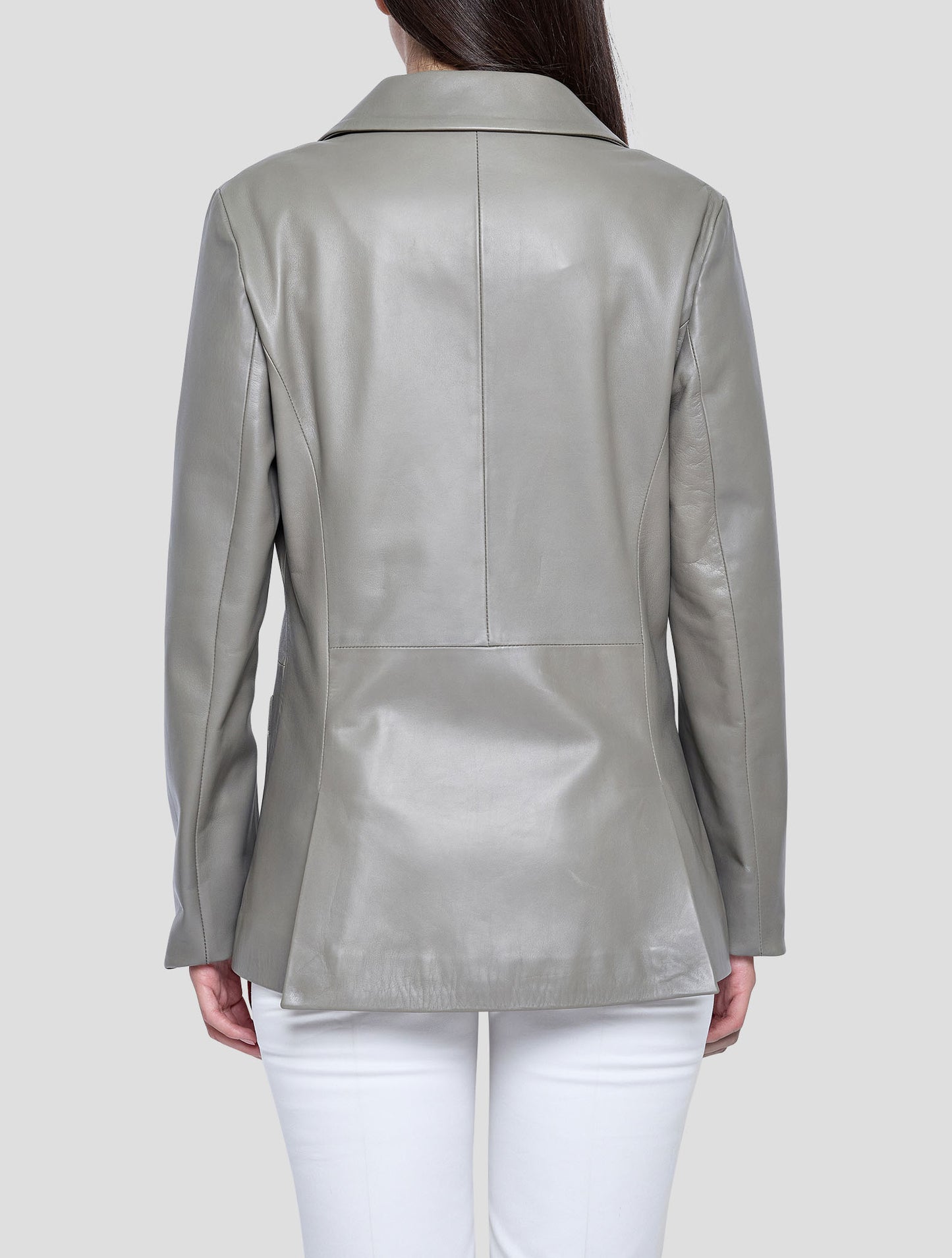 Kiton Green Leather Blazer Women