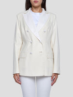 Kiton White Wool 14 Micron Blazer Women