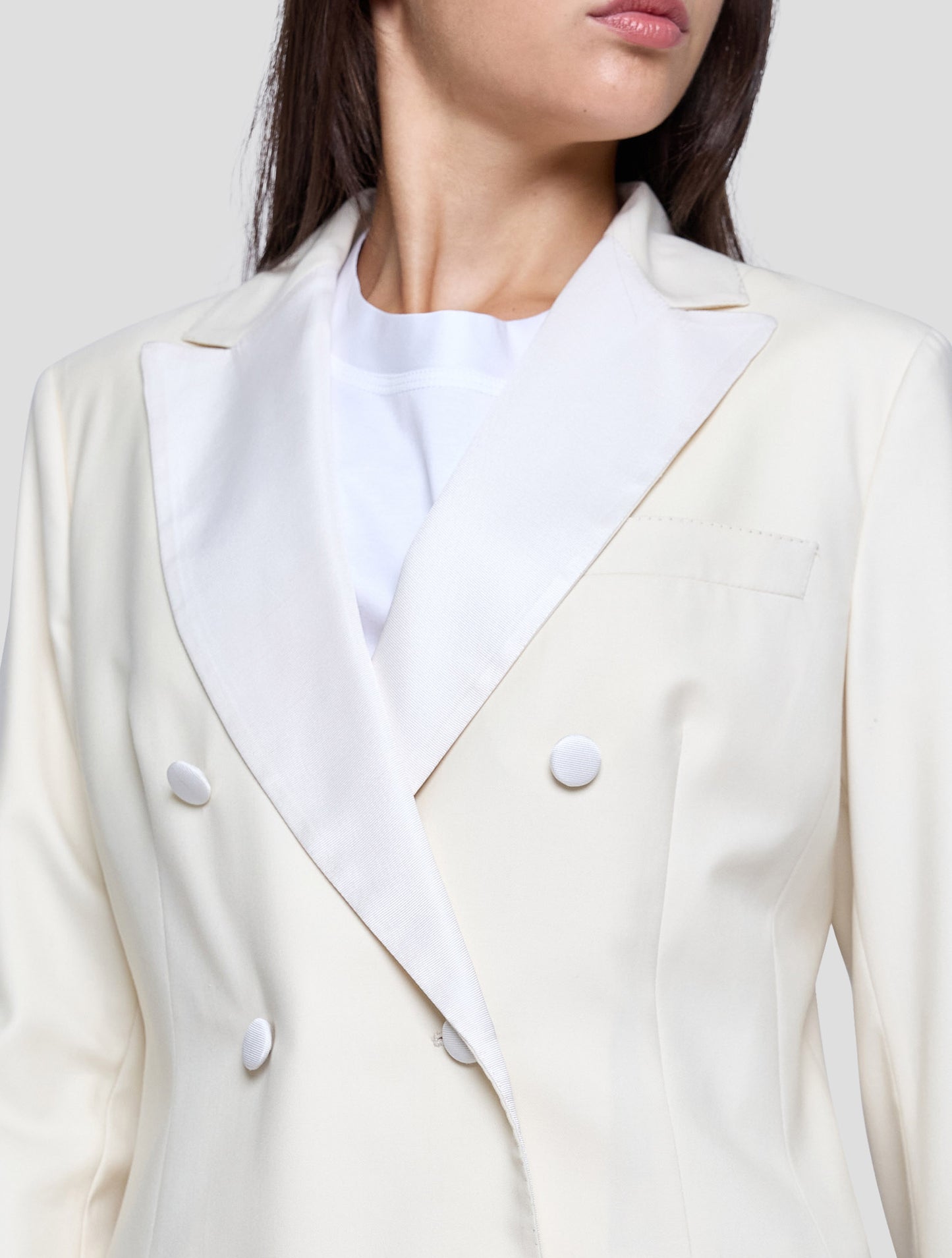 Kiton White Wool 14 Micron Blazer Women