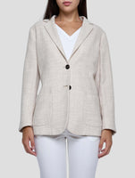 Kiton Beige Alpaca Pa Linen Blazer Women