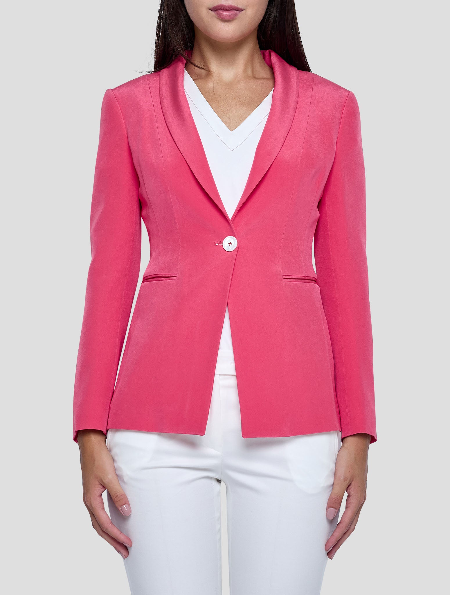 Kiton Pink Silk Blazer Women