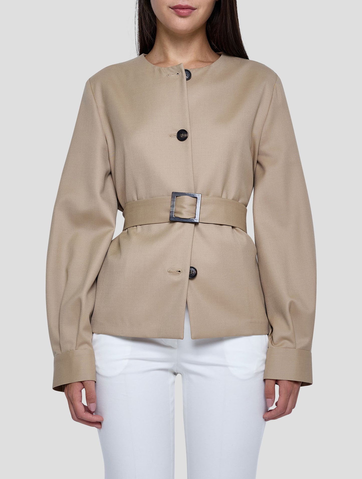 Kiton Beige Virgin Wool Ea Blazer Women