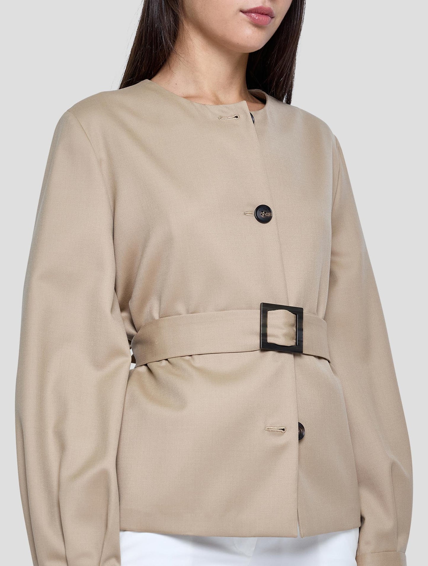 Kiton Beige Virgin Wool Ea Blazer Women