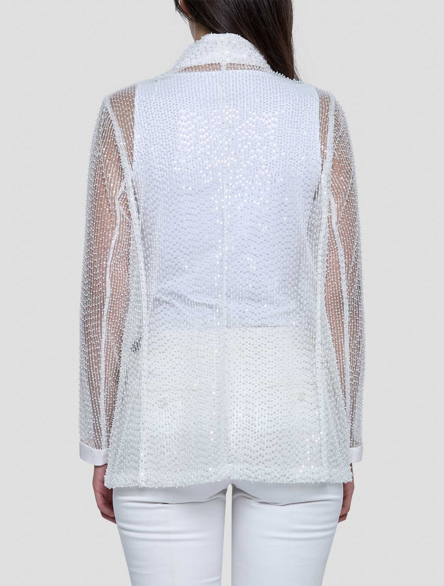 Kiton White Pl Blazer Women
