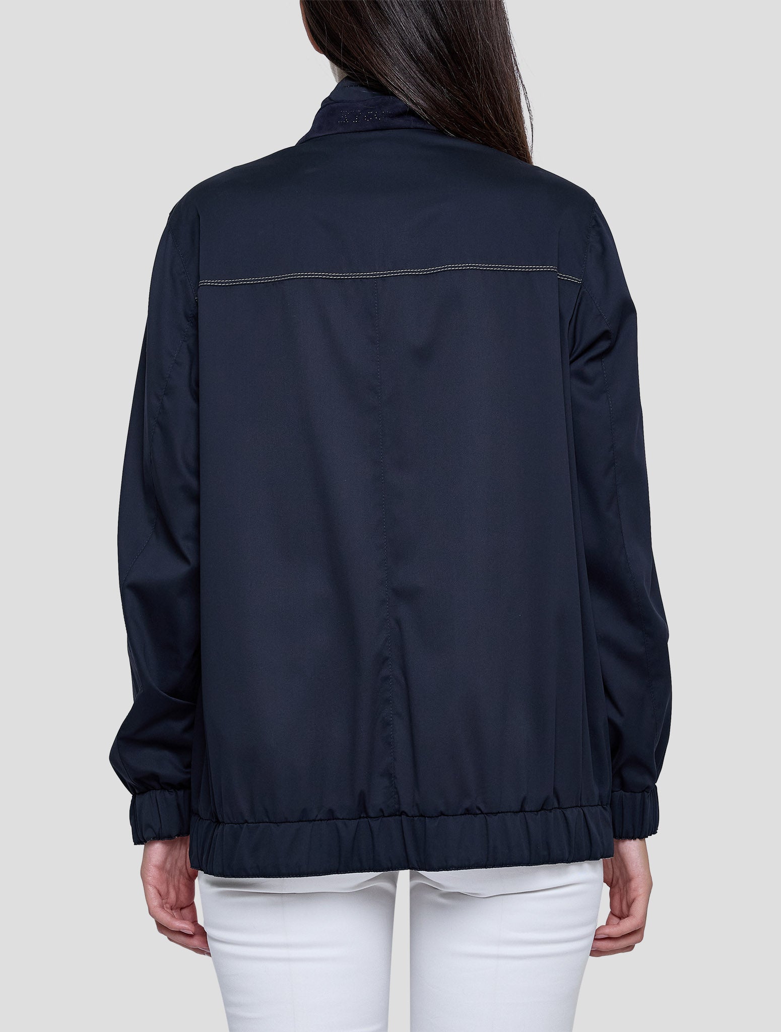 Kiton Gray Silk Reverse Coat Women