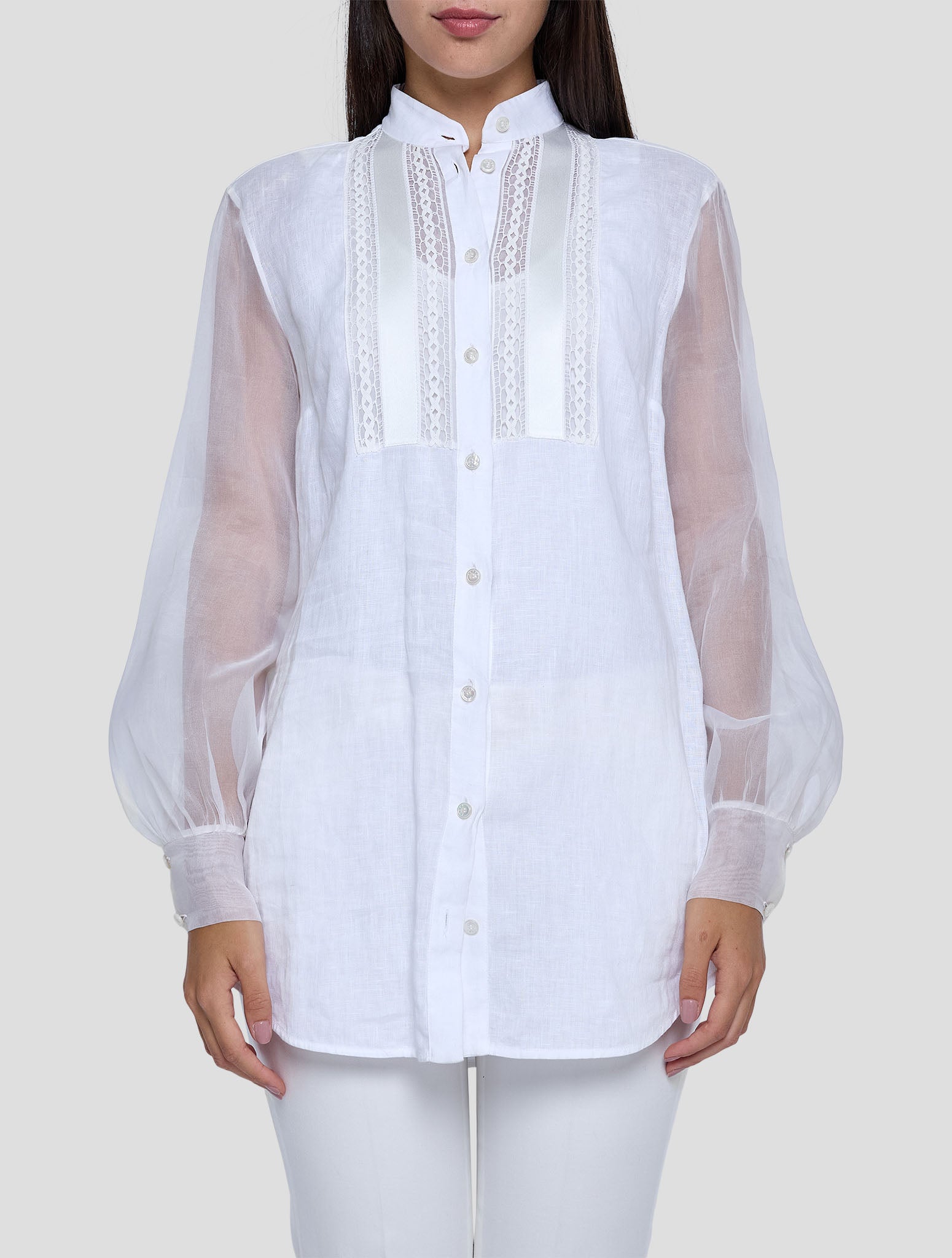 Kiton White Linen Shirt Women