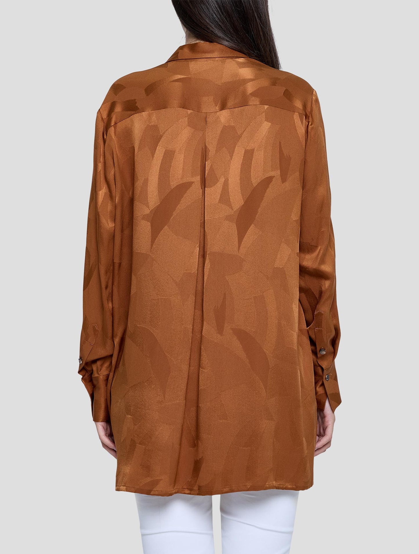 Kiton Orange Silk Shirt Women