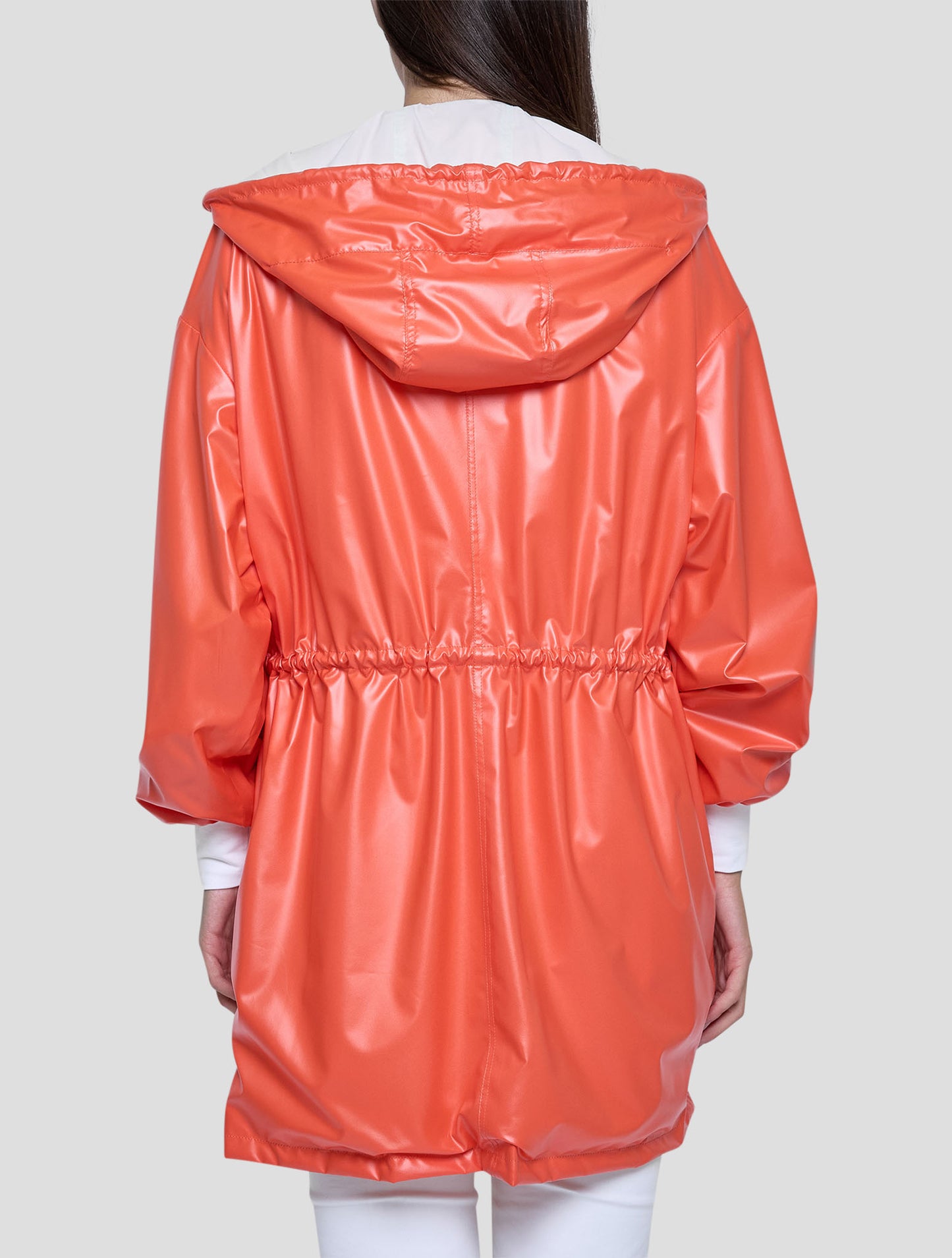 Kiton Orange White Pl Coat Women