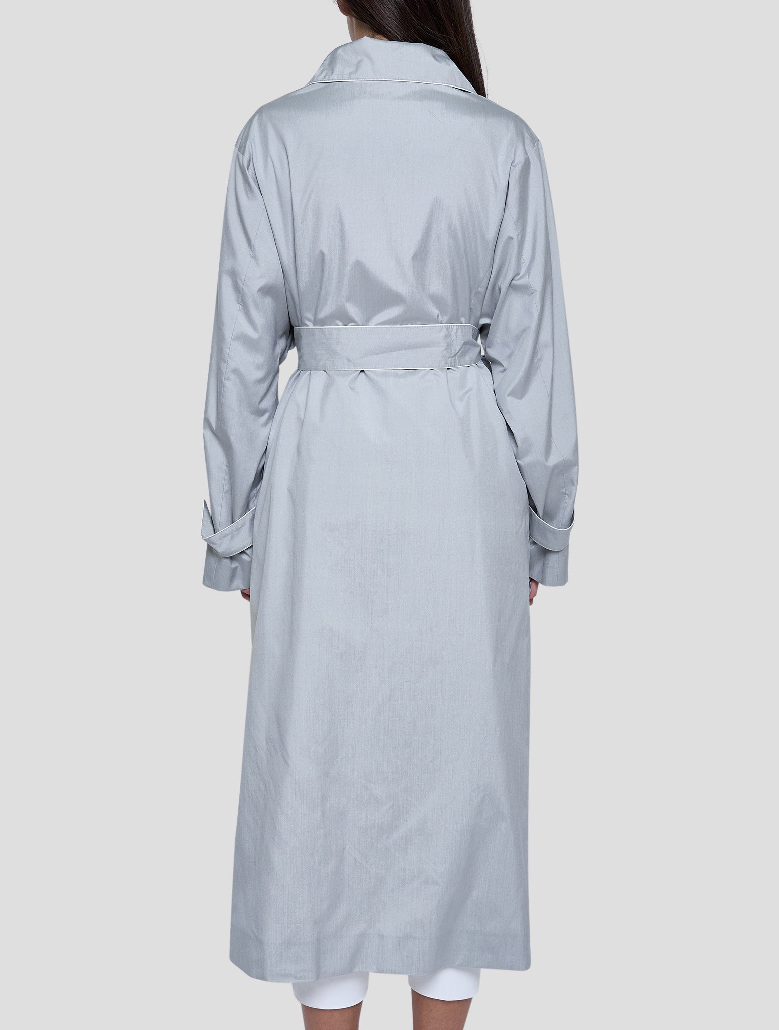 Kiton Gray Silk Overcoat Women
