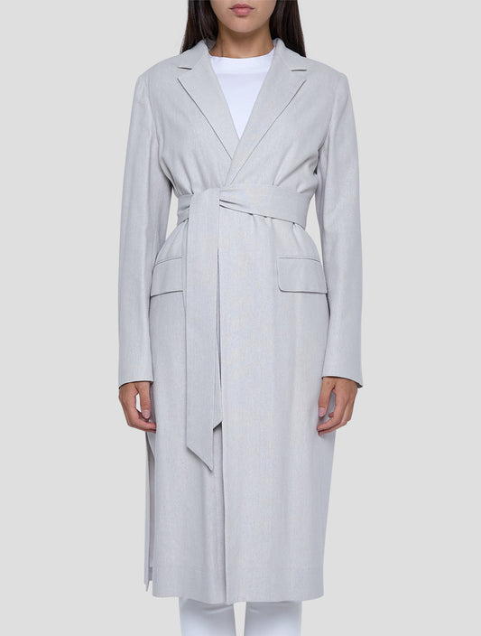 Kiton Gray Silk Overcoat Women