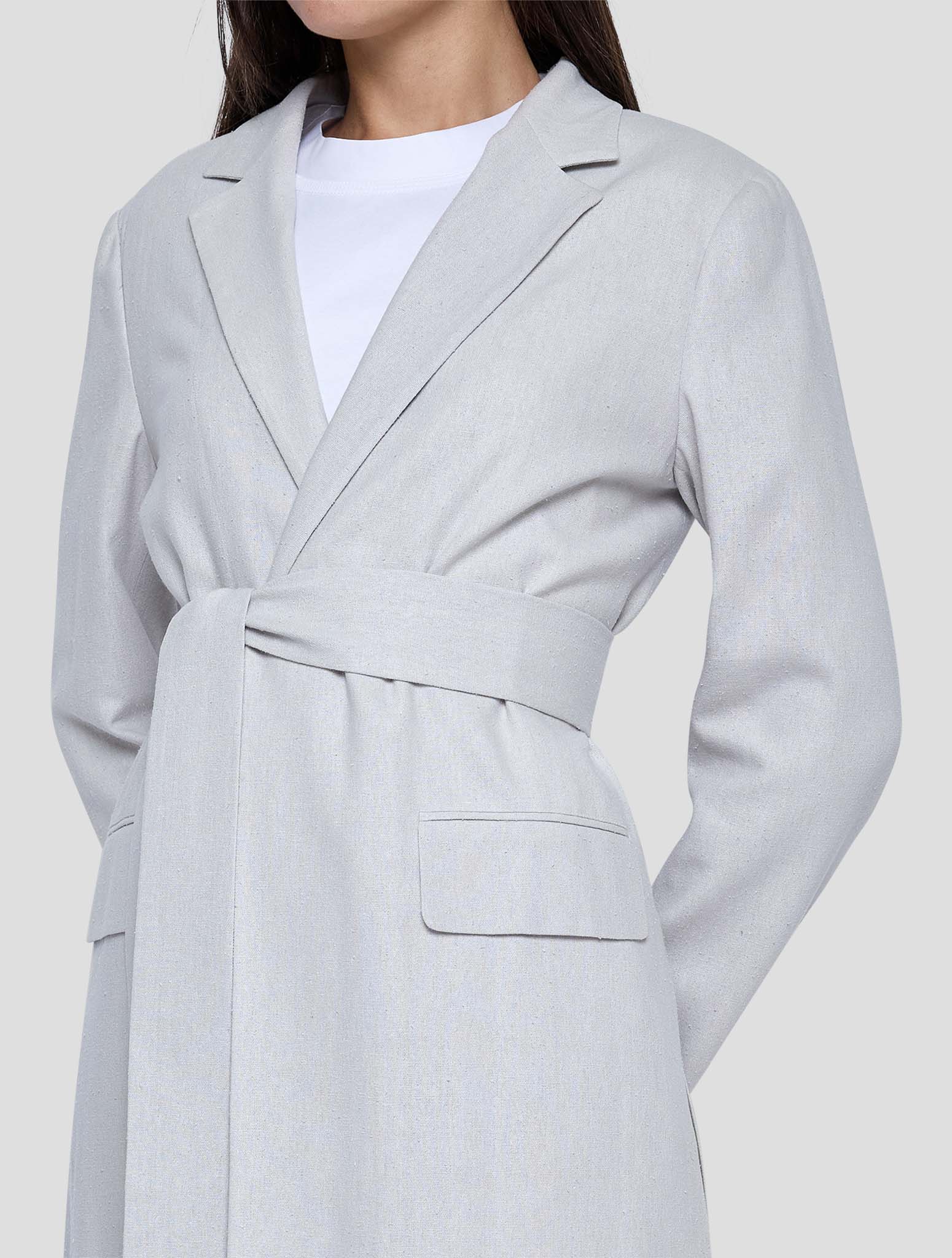 Kiton Gray Silk Overcoat Women