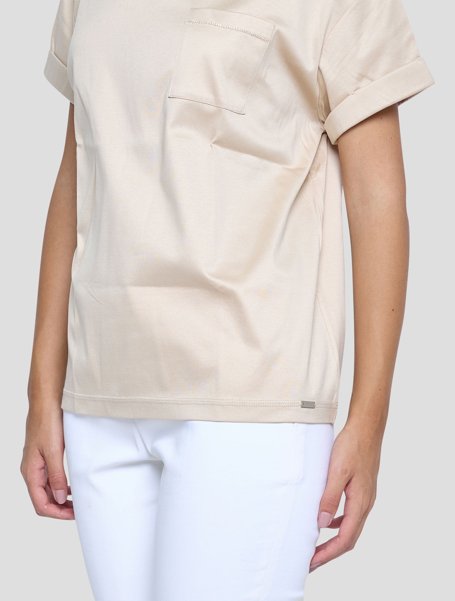 Kiton Beige Cotton T-Shirt Women