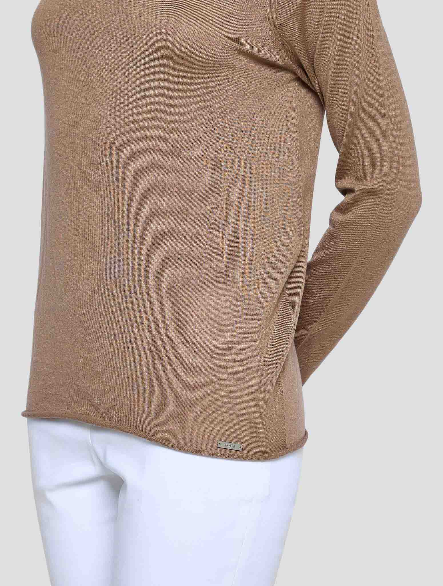 Kiton Brown Cashmere Silk Sweater Turtleneck