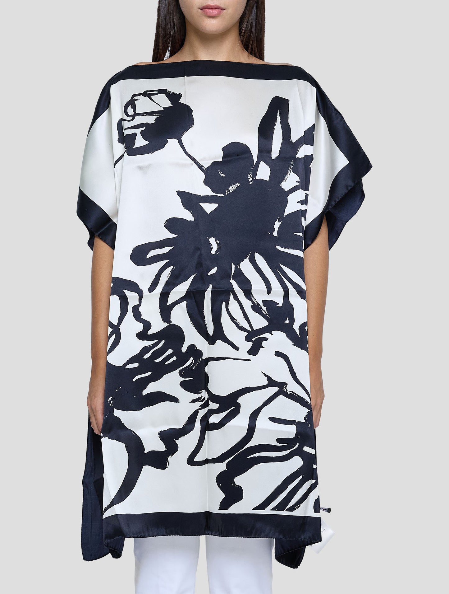 Kiton Black White Silk Blouse Shirt Women