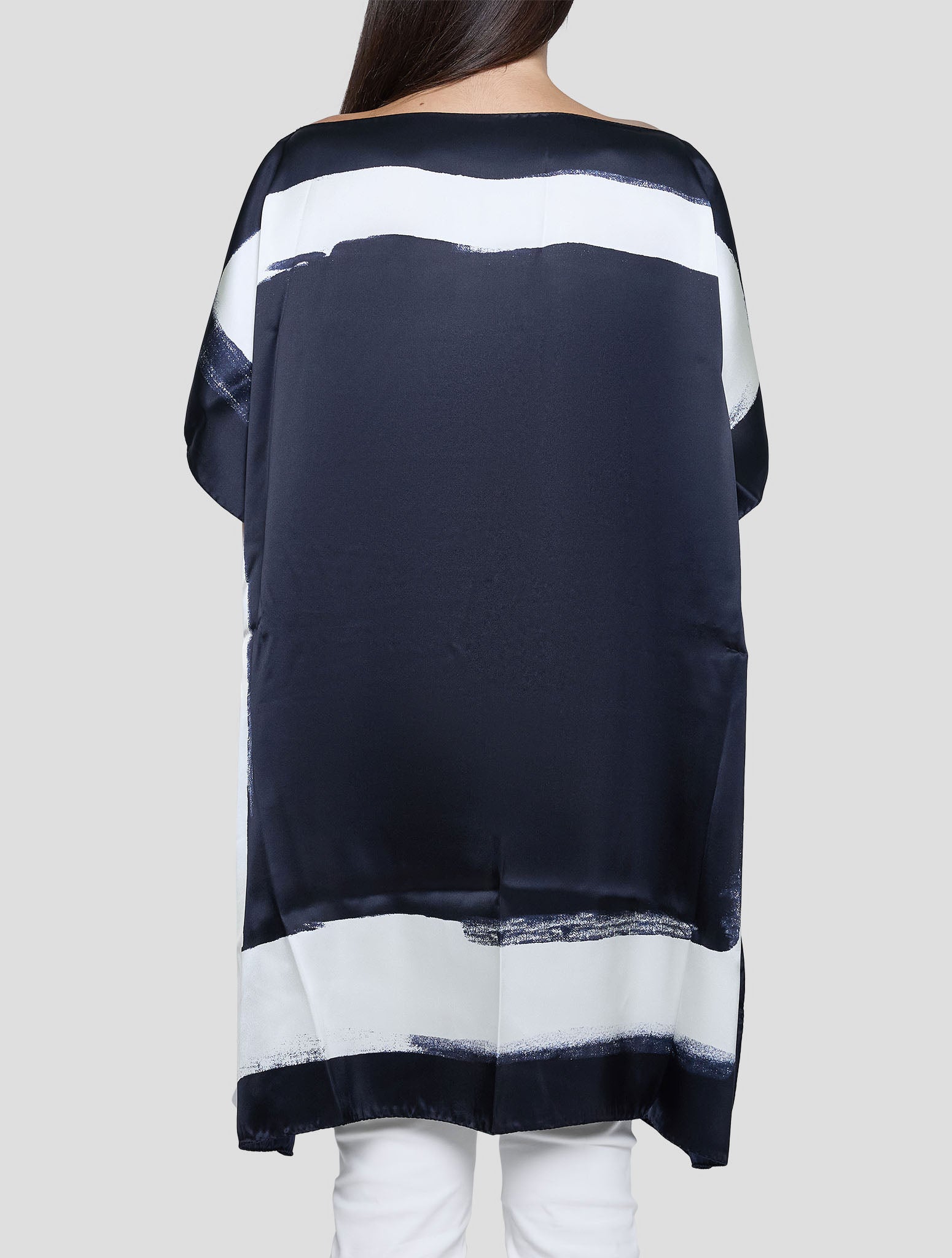 Kiton Black White Silk Blouse Shirt Women