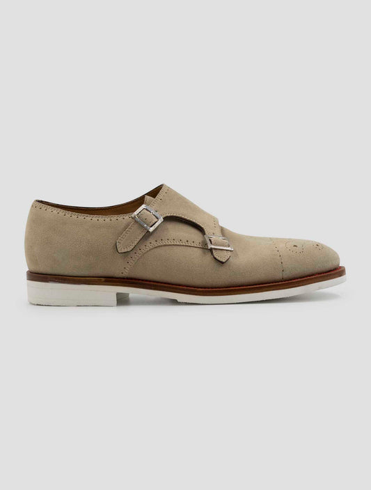 Kiton Beige Leather Suede Dress Shoes