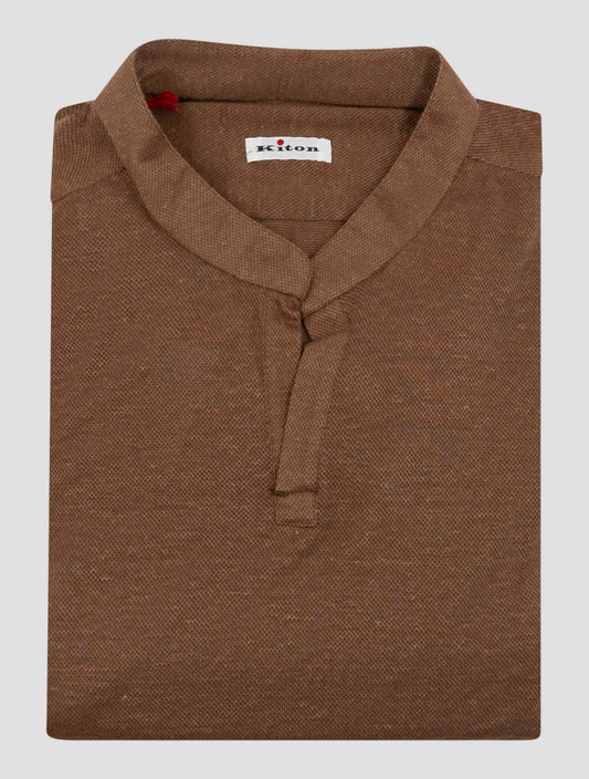 Kiton Brown Linen Cotton Korean Shirt
