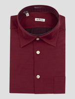 Kiton Burgundy Cotton Silk Cashmere Shirt Nerano