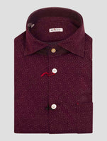 Kiton Burgundy Cotton Shirt Nerano