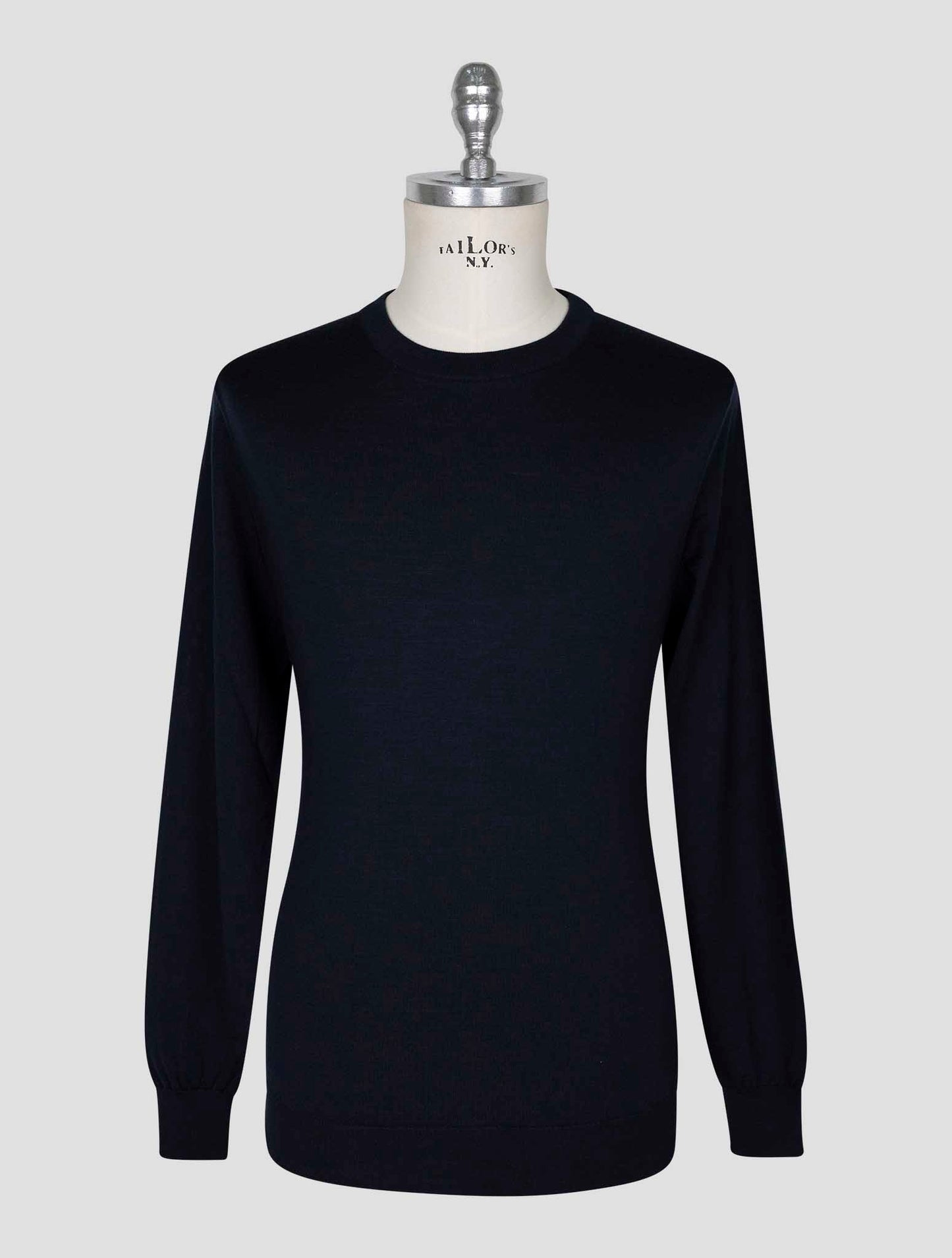 Kiton Blue Wool Sweater Crewneck