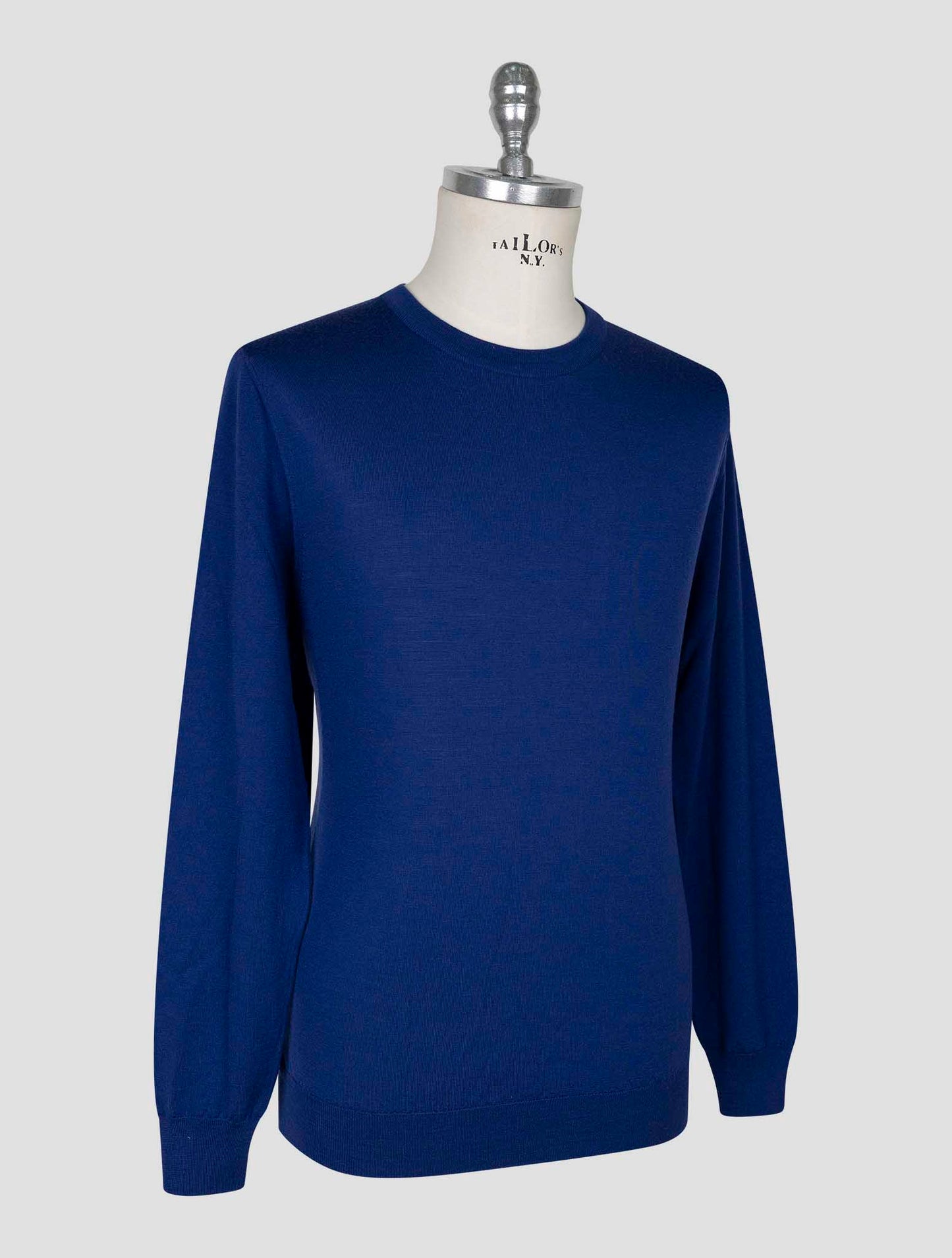 Kiton Blue Wool Sweater Crewneck