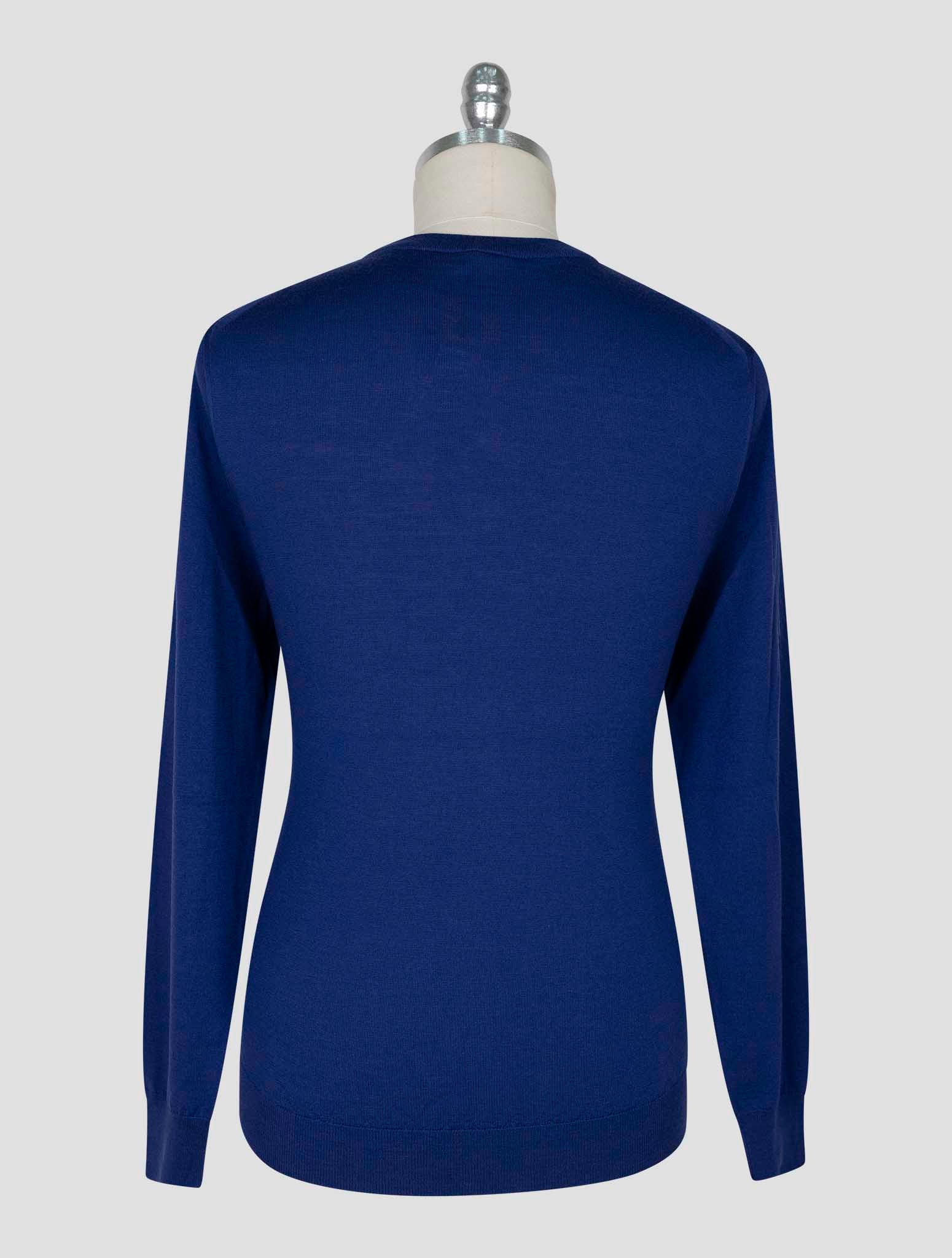 Kiton Blue Wool Sweater Crewneck
