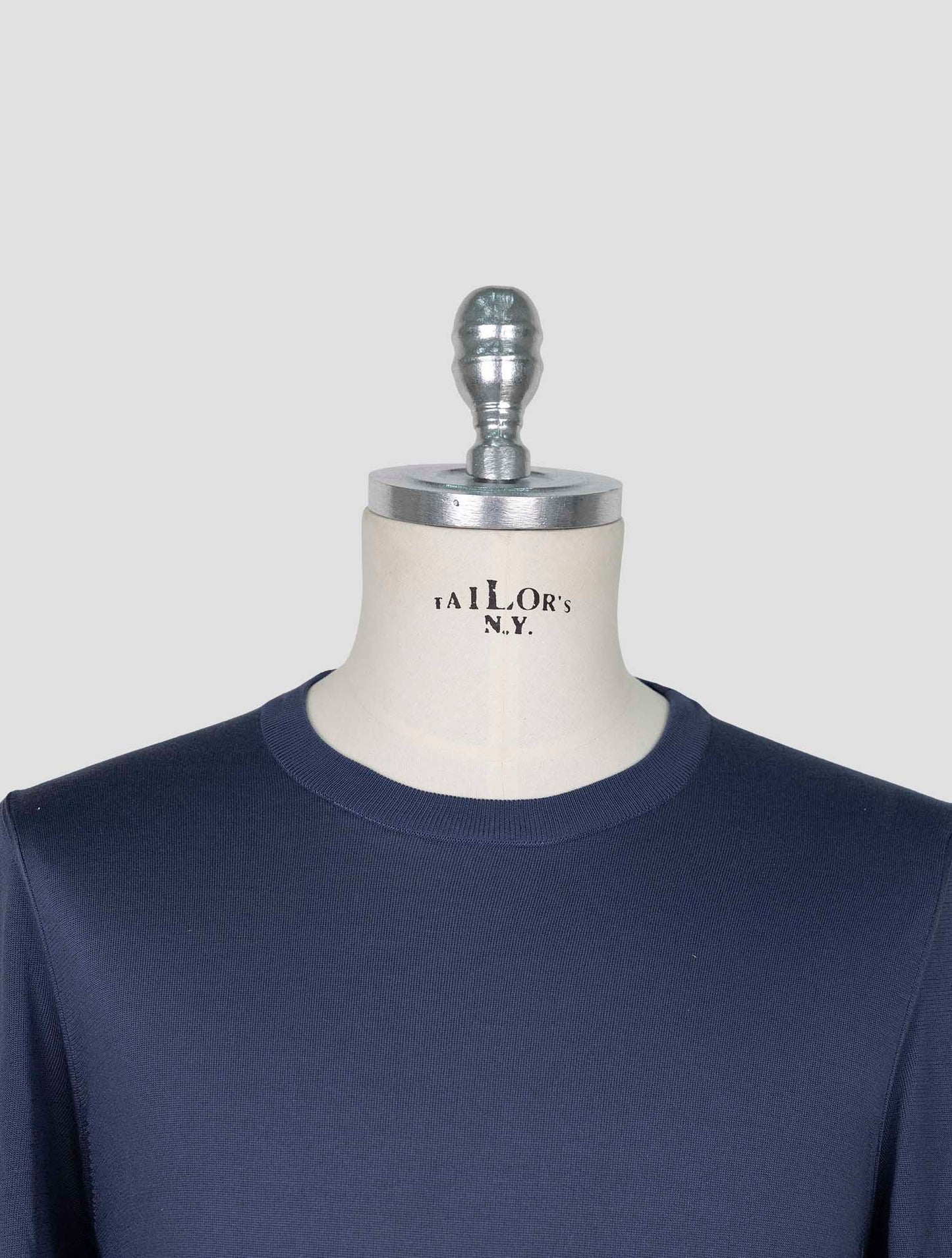 Kiton Blue Silk Sweater Crewneck