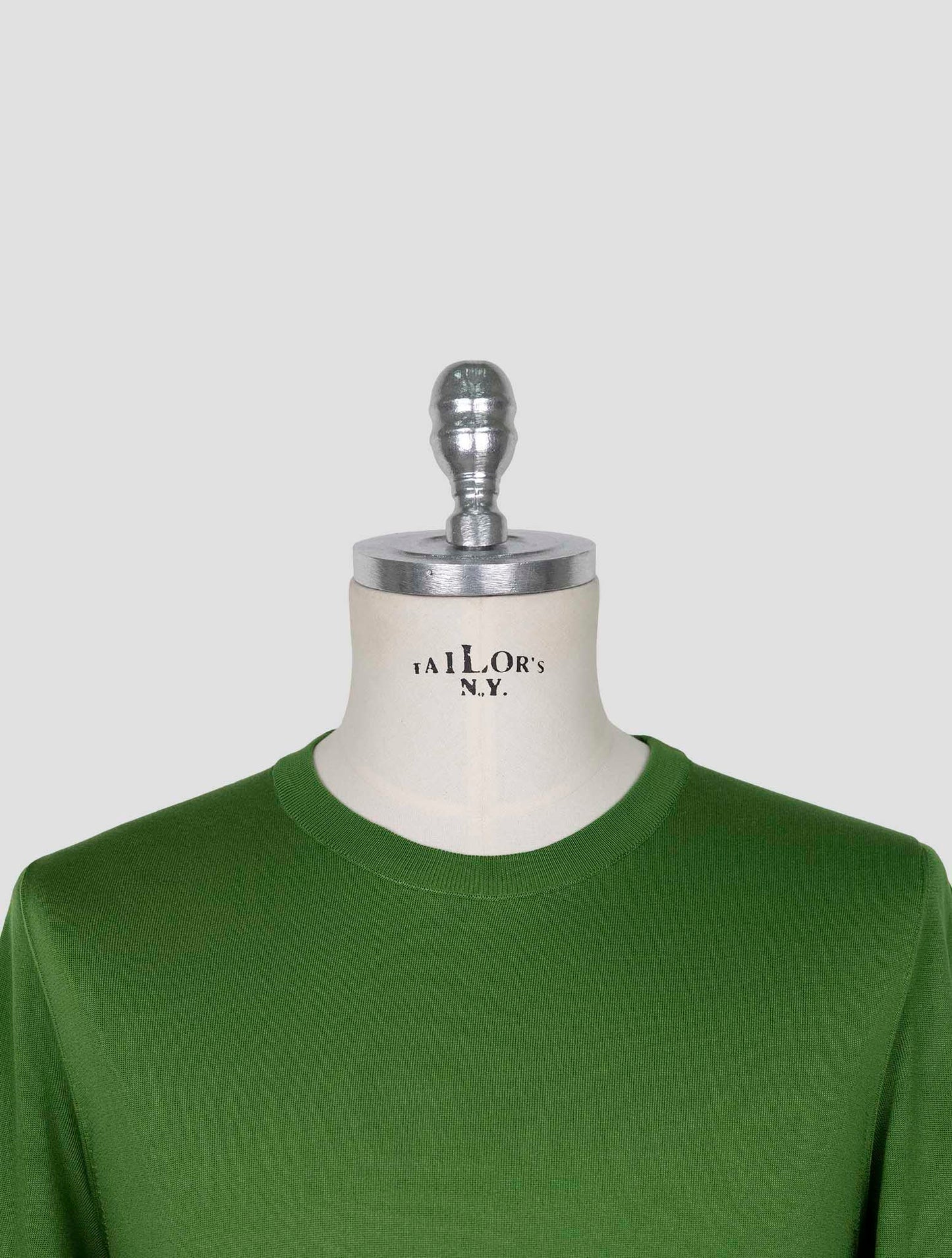 Kiton Green Silk Sweater Crewneck
