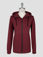 Kiton Burgundy Cotton Ea Sweater Full Zip
