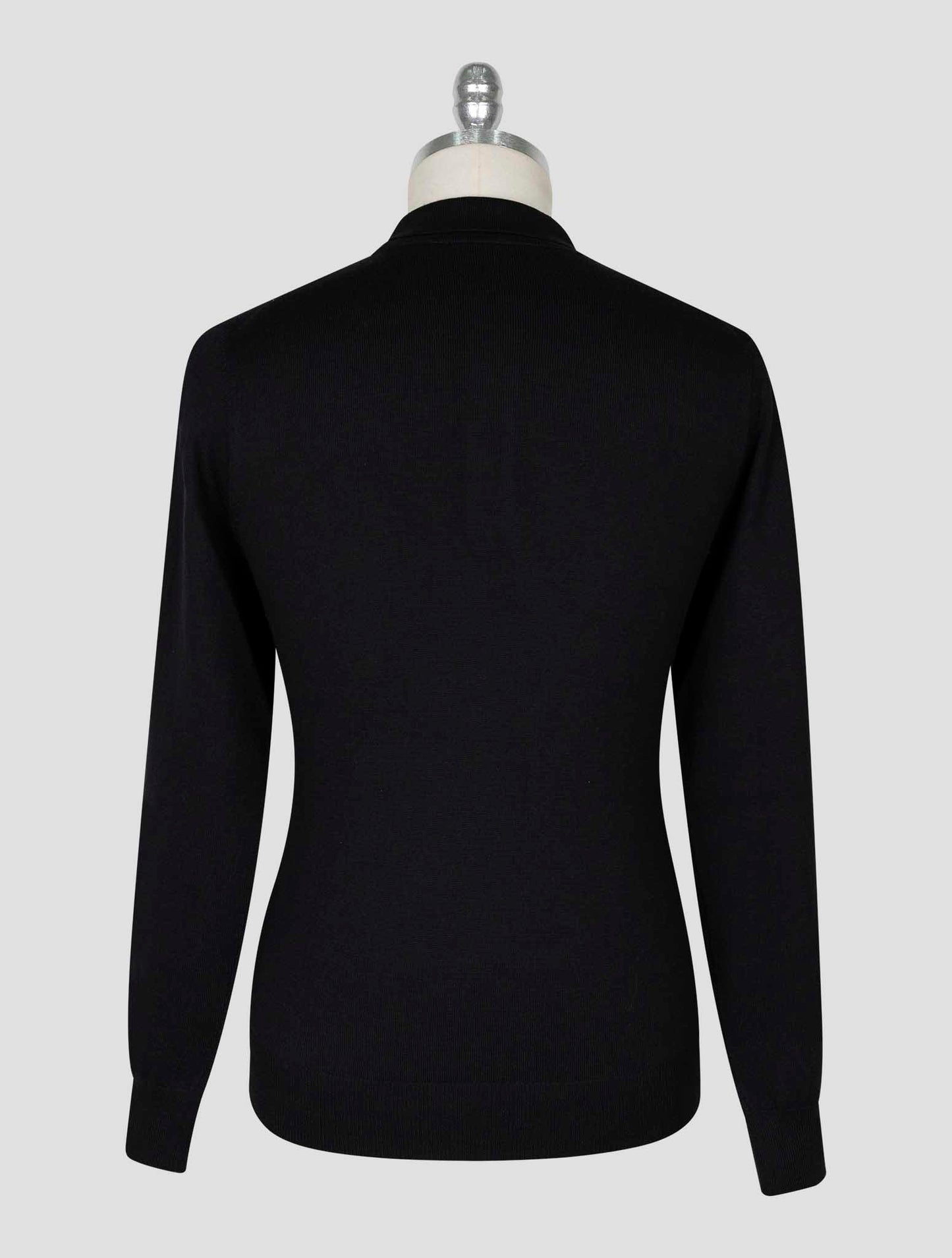 Kiton Black Wool Sweater Polo