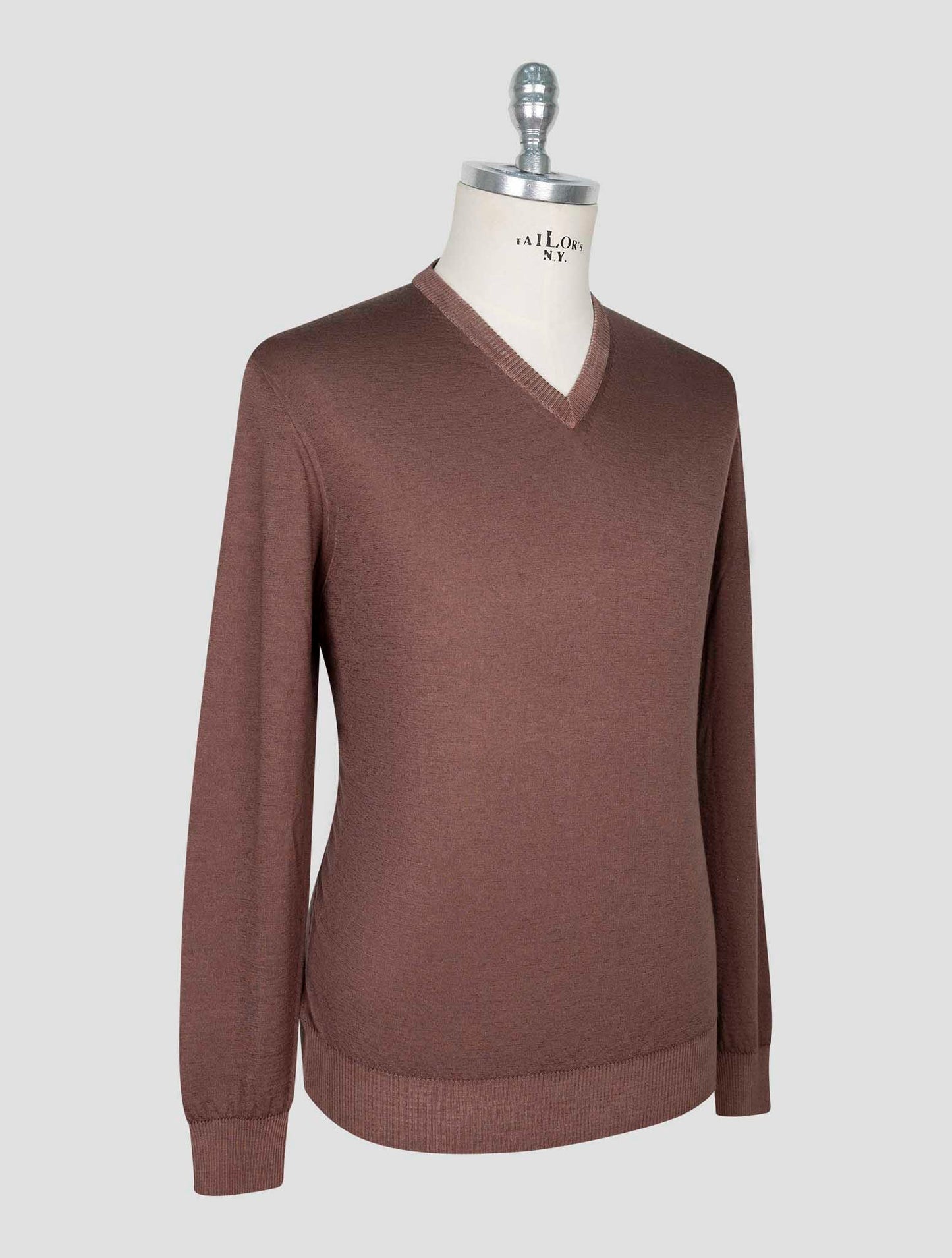 Kiton Ivory Cashmere Silk Sweater Half Neck